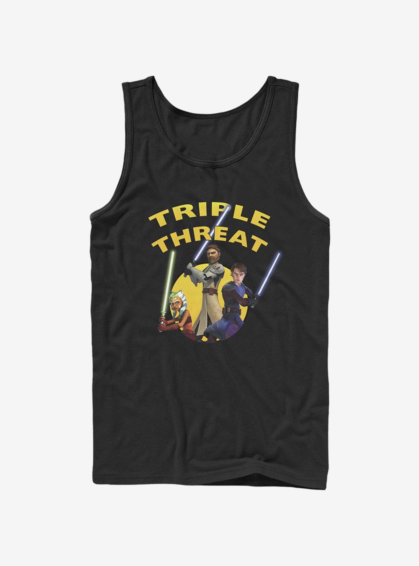 Star Wars The Clone Wars Triple Threat Tank Top, BLACK, hi-res