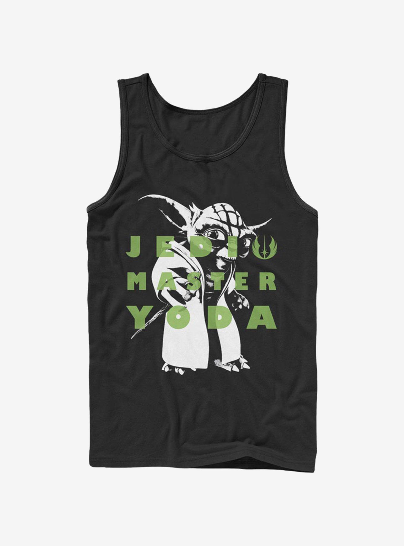 Star Wars The Clone Wars Yoda Text Tank, BLACK, hi-res