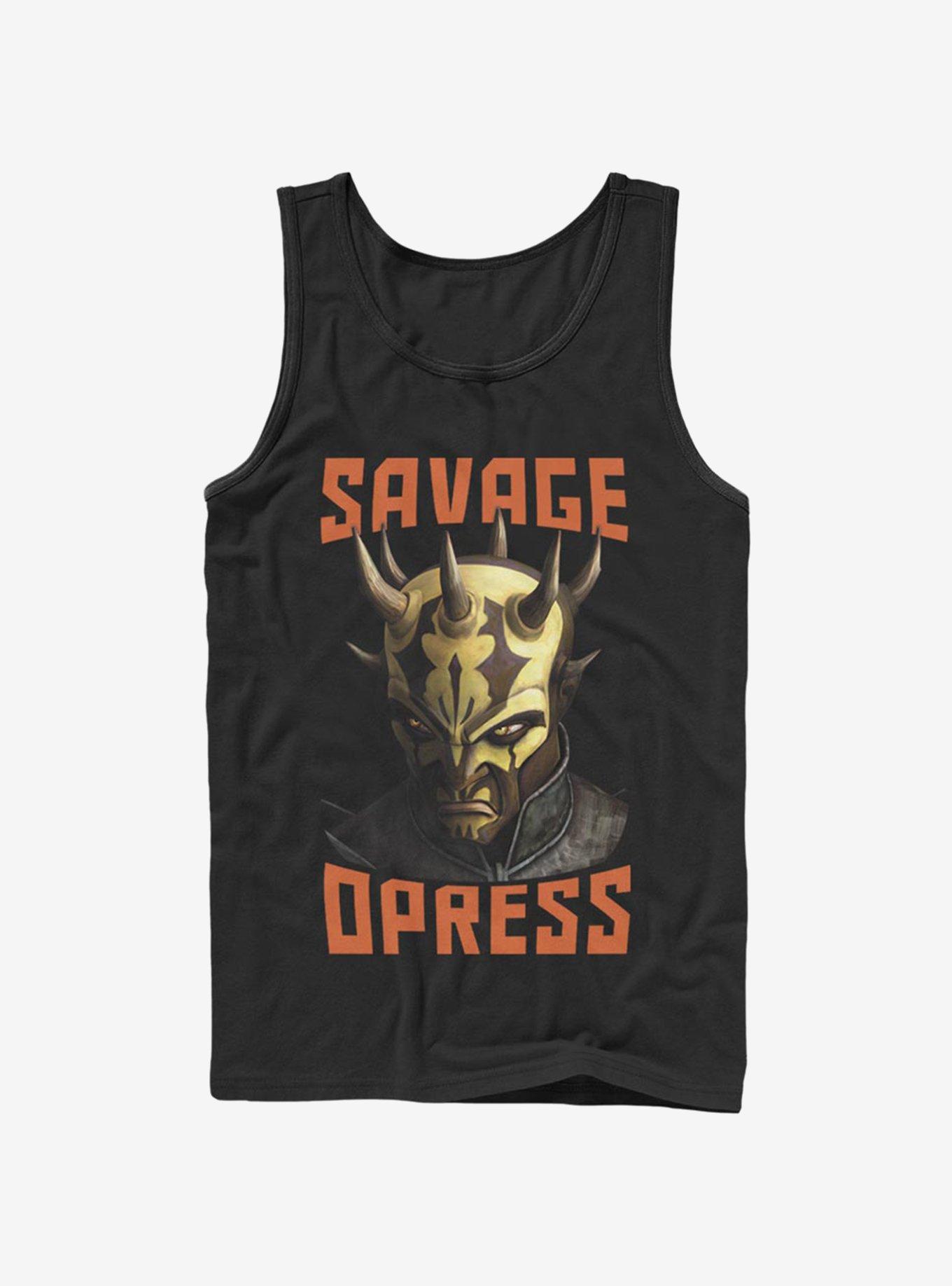 Star Wars The Clone Wars Savage Face Tank Top, BLACK, hi-res