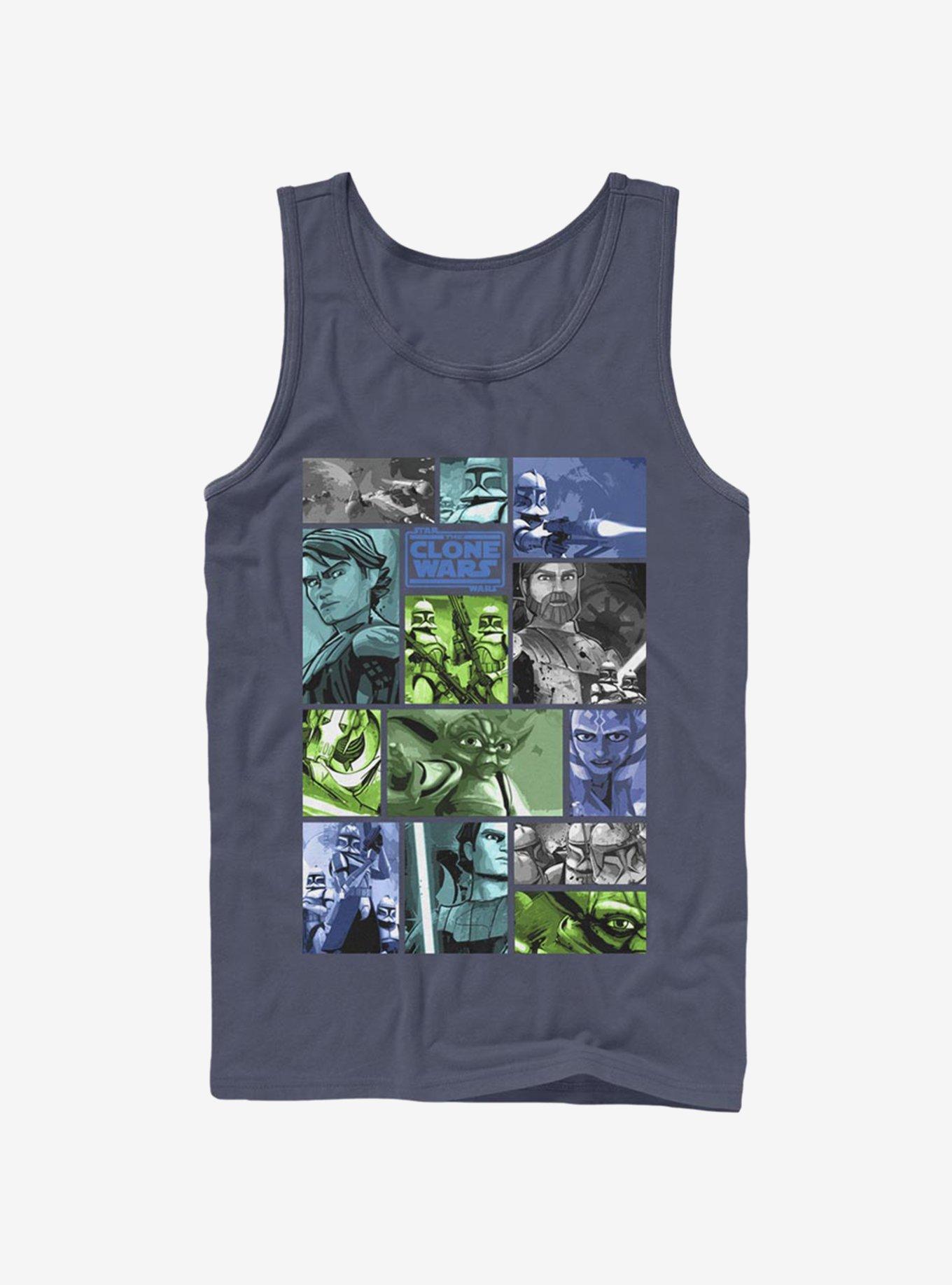 Star Wars The Clone Wars Story Squares Tank Top, NAVY, hi-res