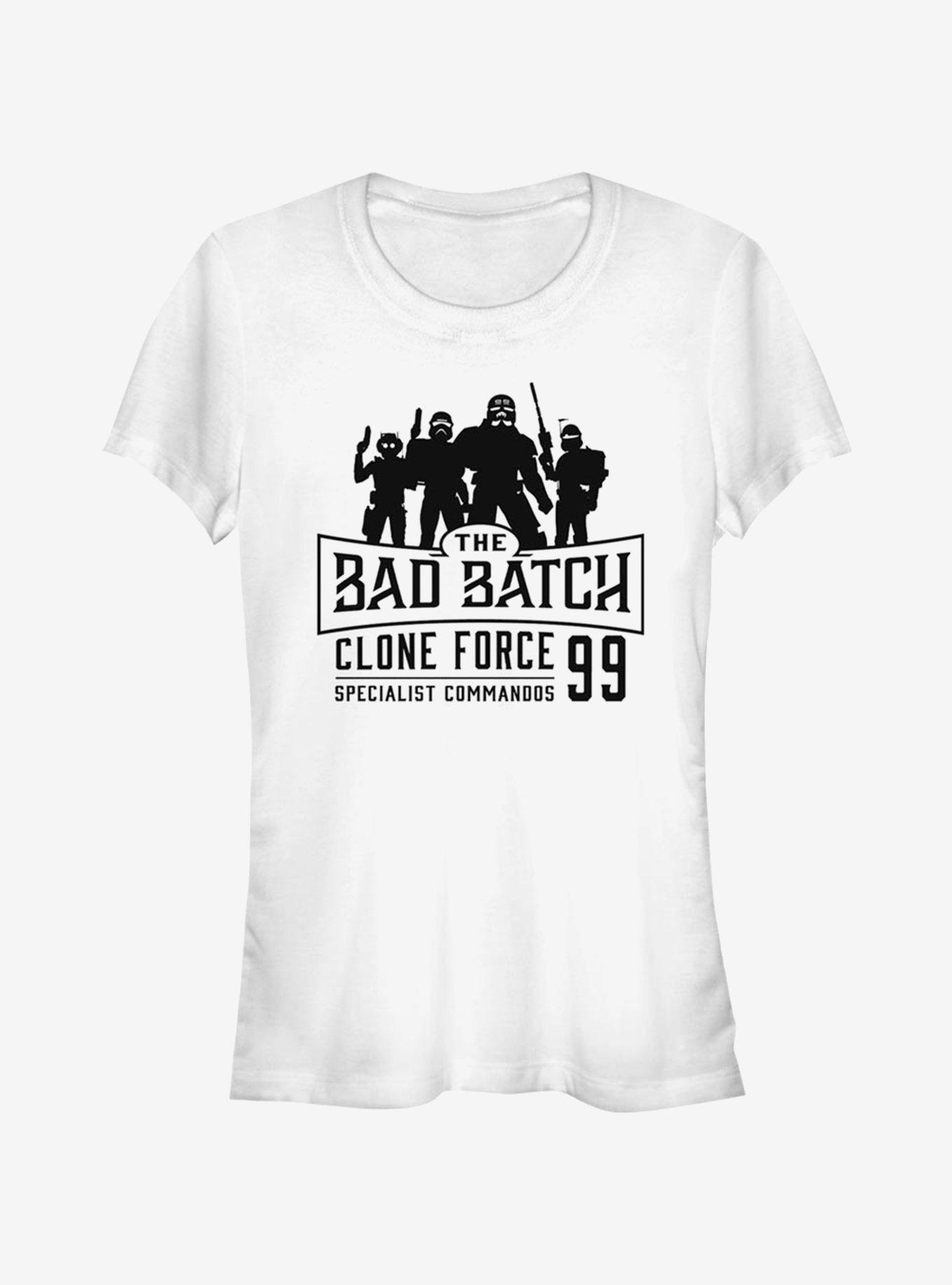 Star Wars The Clone Wars Bad Batch Emblem Girls T-Shirt, WHITE, hi-res