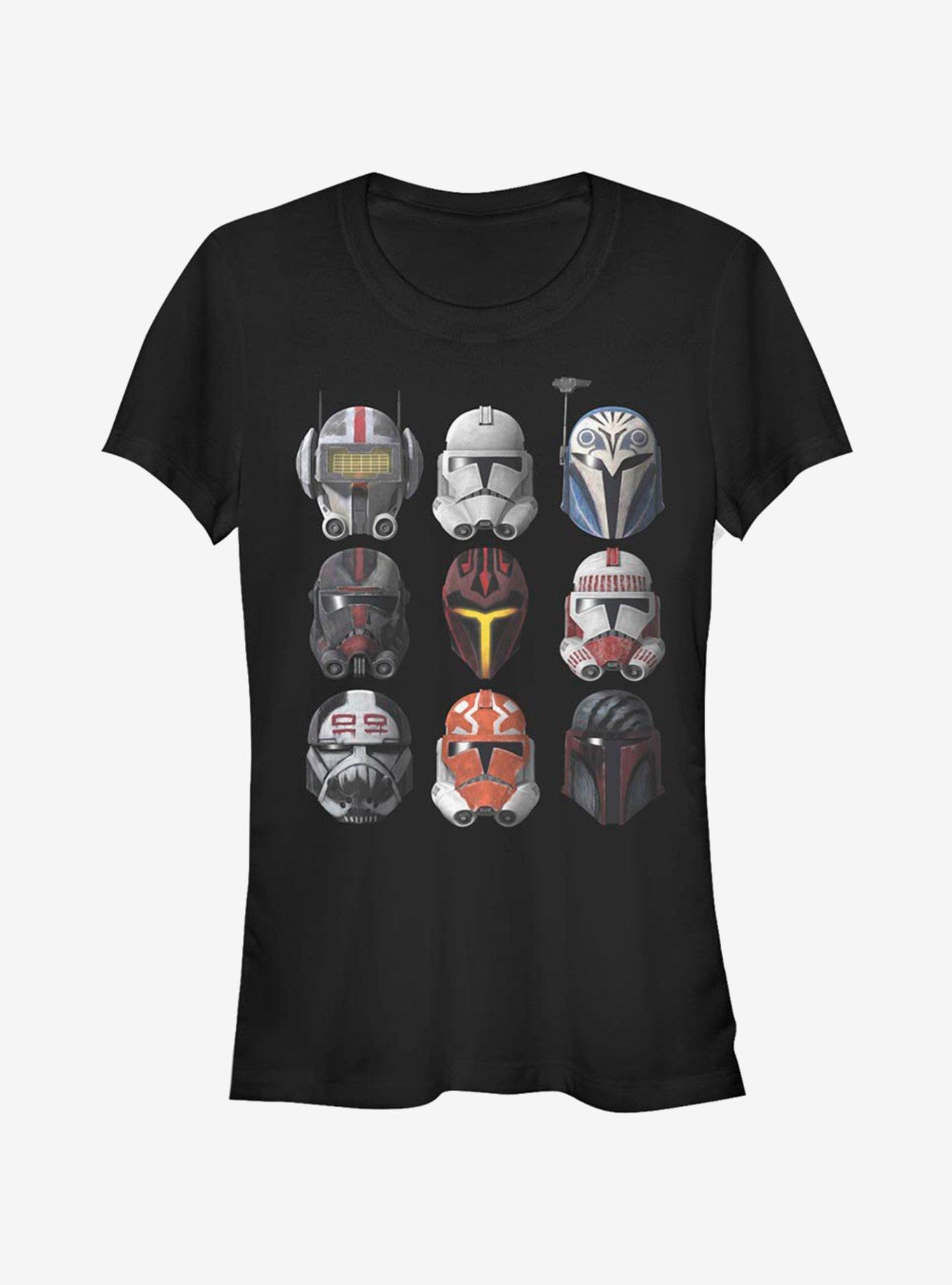 Star Wars The Clone Wars Clone Helmets Girls T-Shirt, BLACK, hi-res