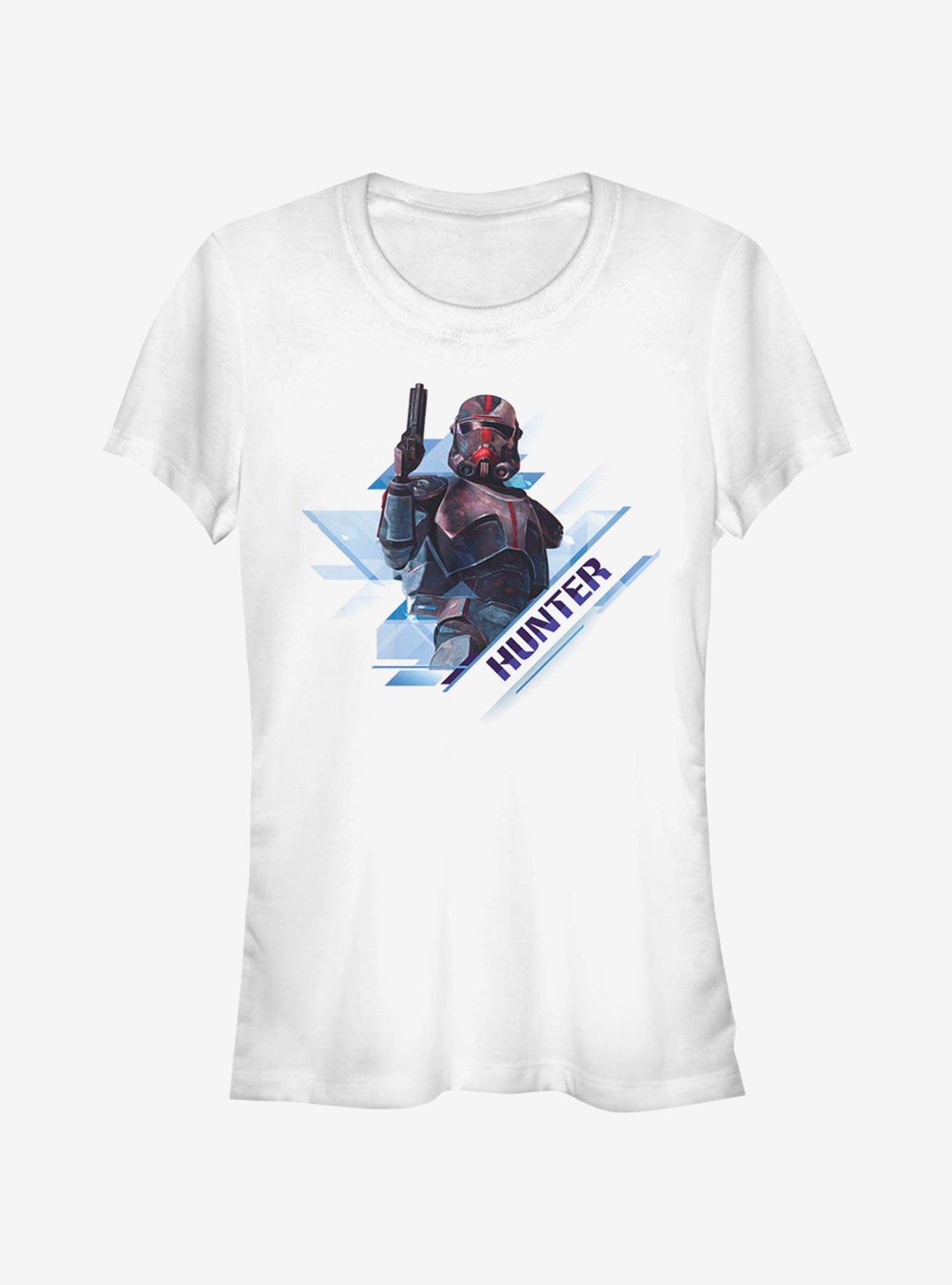 Star Wars The Clone Wars Hunter Angled Girls T-Shirt, WHITE, hi-res