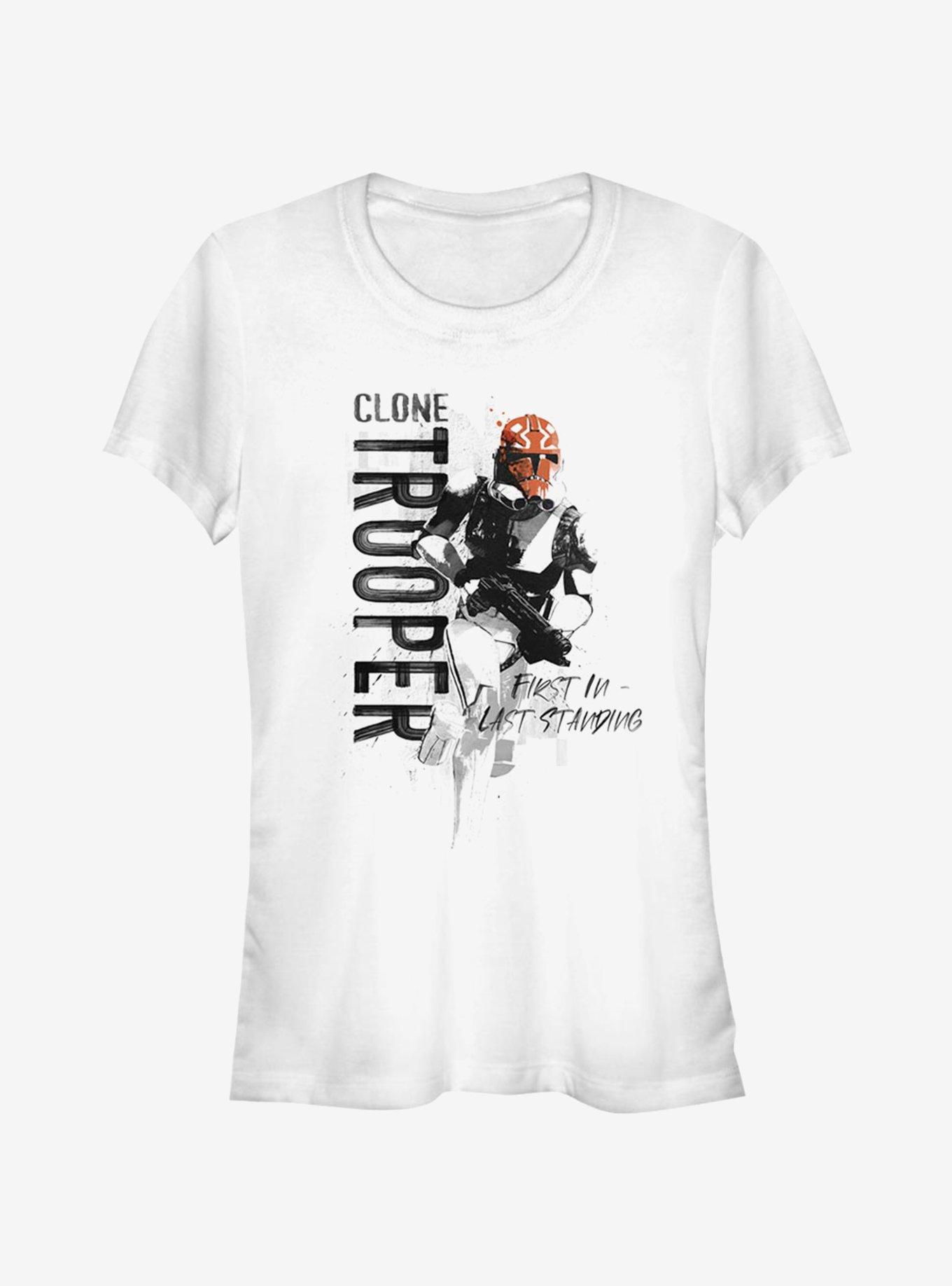 Star Wars The Clone Wars Trooper Running Girls T-Shirt, WHITE, hi-res