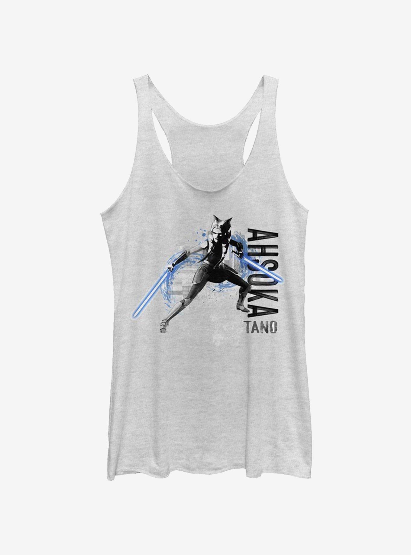 Star Wars The Clone Wars Ahsoka Collage Girls Tank, WHITE HTR, hi-res