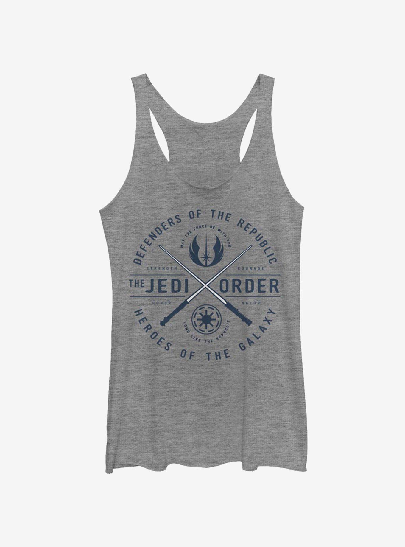 Star Wars The Clone Wars Sabers Emblem Girls Tank, GRAY HTR, hi-res