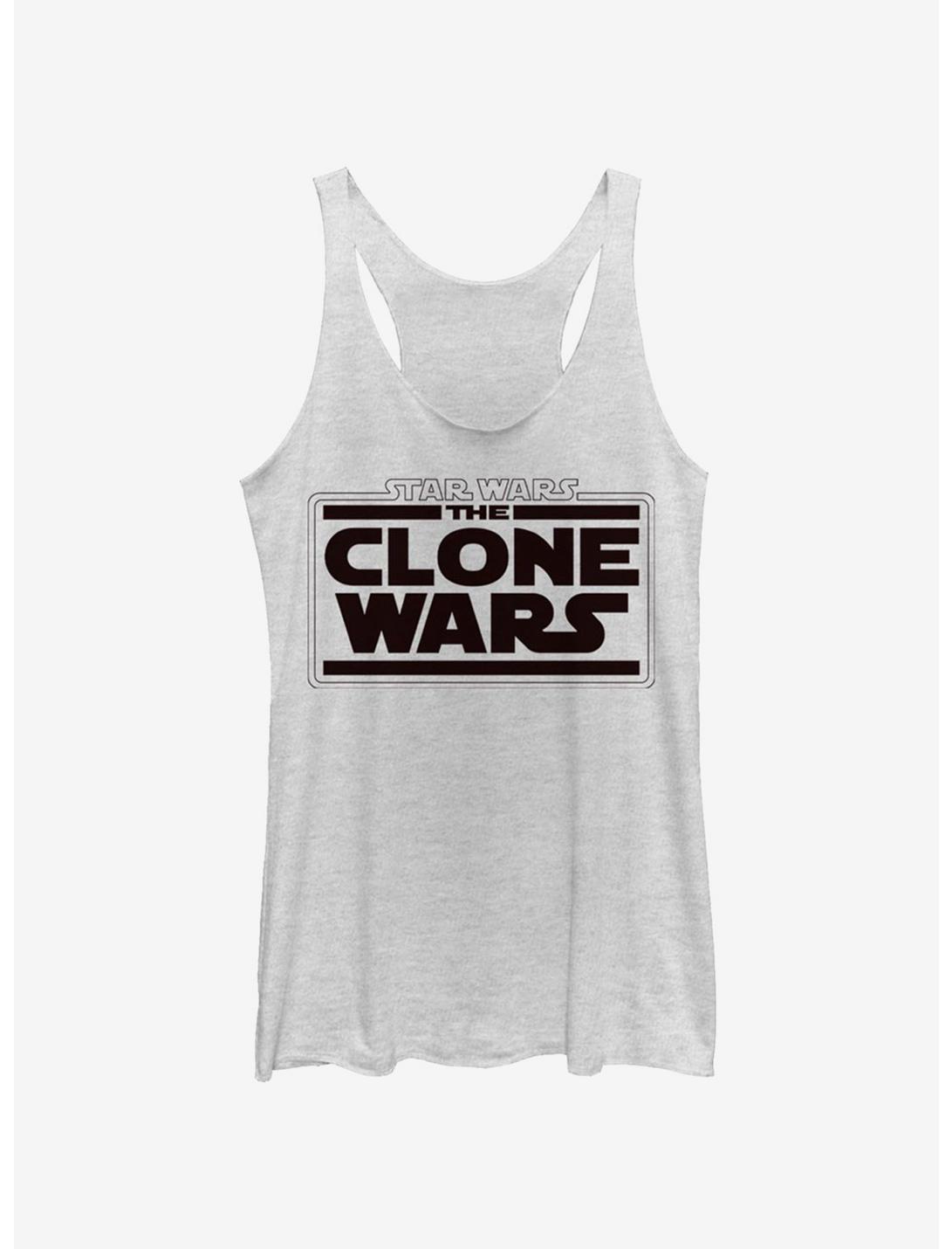 Star Wars The Clone Wars Clone Wars Logo Girls Tank, WHITE HTR, hi-res