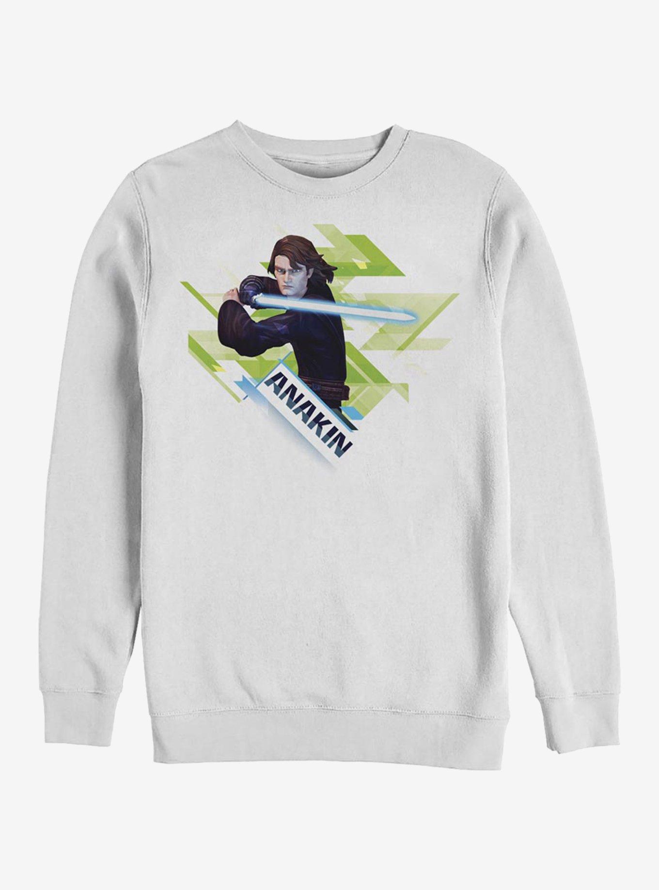 Star Wars The Clone Wars Ani Angled Crew Sweatshirt, WHITE, hi-res