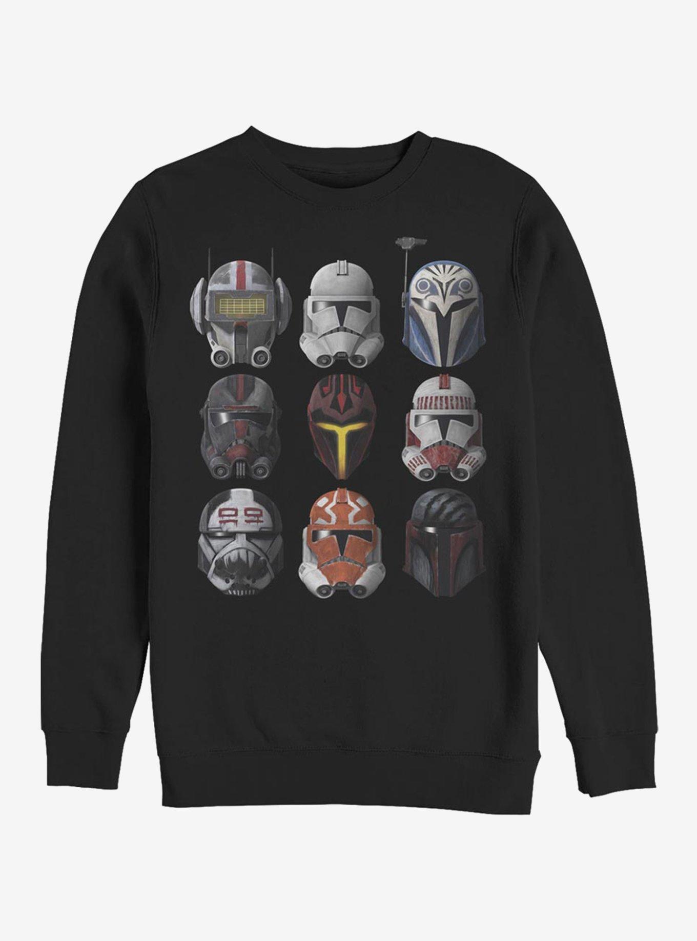 Star Wars: The Clone Wars Clone Helmets Sweatshirt, BLACK, hi-res