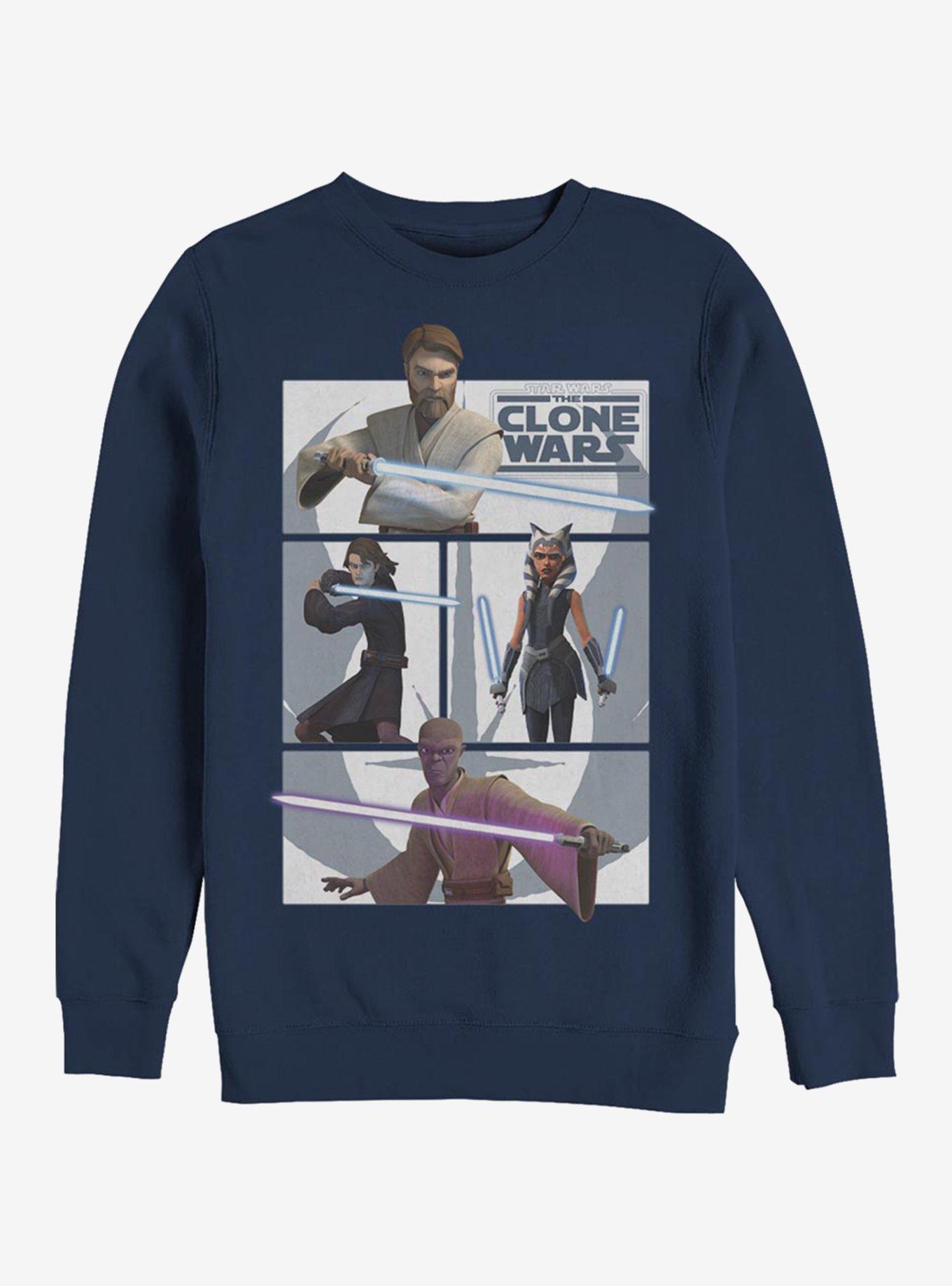 Star Wars The Clone Wars Clone Wars Jedi Crew Sweatshirt, NAVY, hi-res