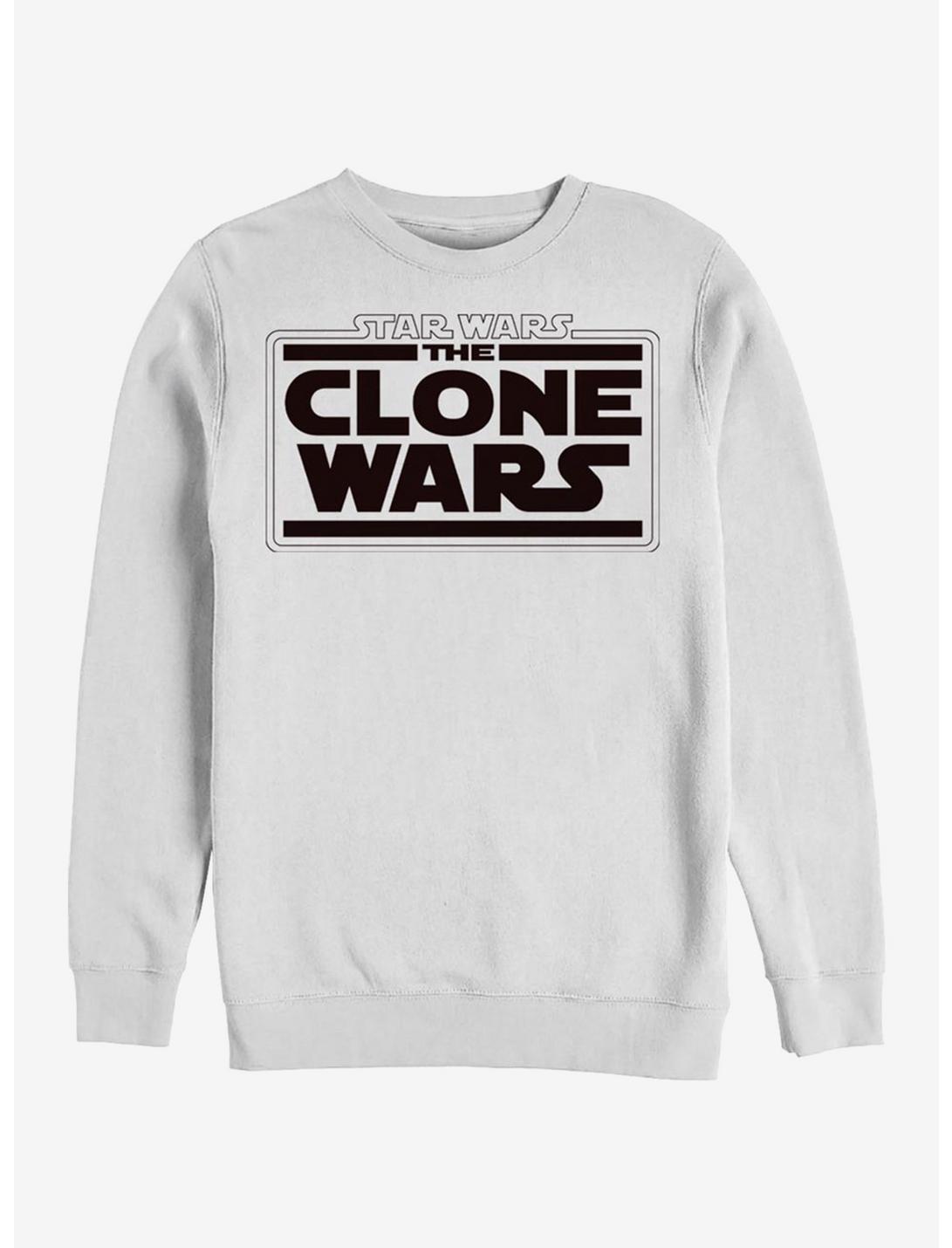 Star Wars The Clone Wars Clone Wars Logo Crew Sweatshirt, WHITE, hi-res