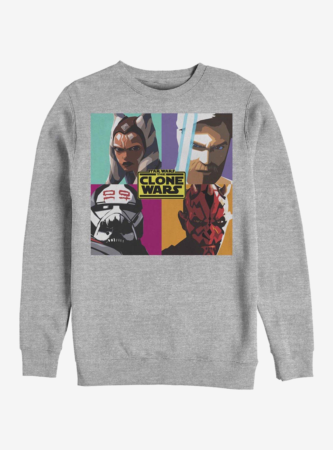 Star Wars The Clone Wars Clone Wars Pop Crew Sweatshirt, ATH HTR, hi-res