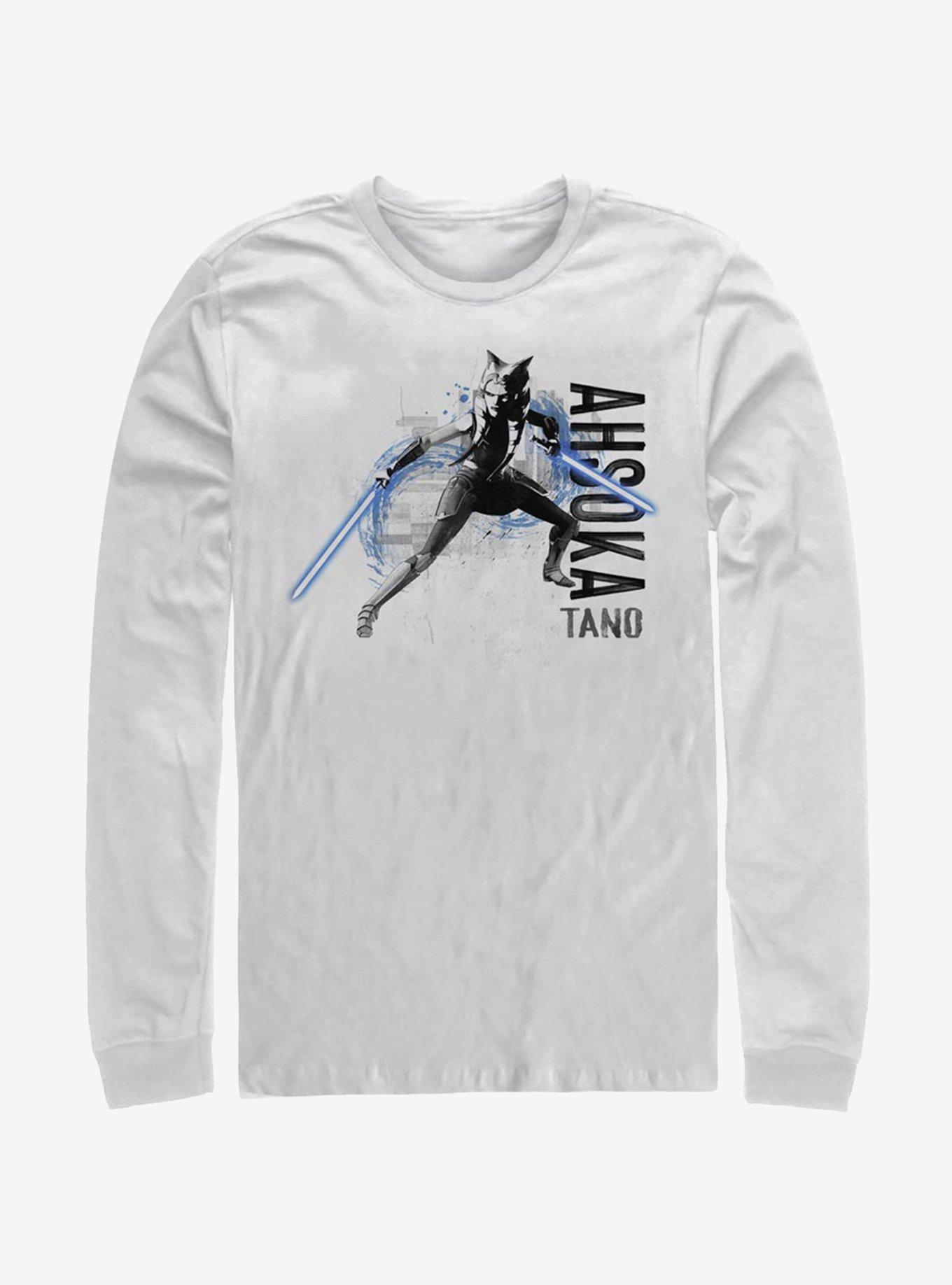 Star Wars The Clone Wars Ahsoka Collage Long-Sleeve T-Shirt, WHITE, hi-res