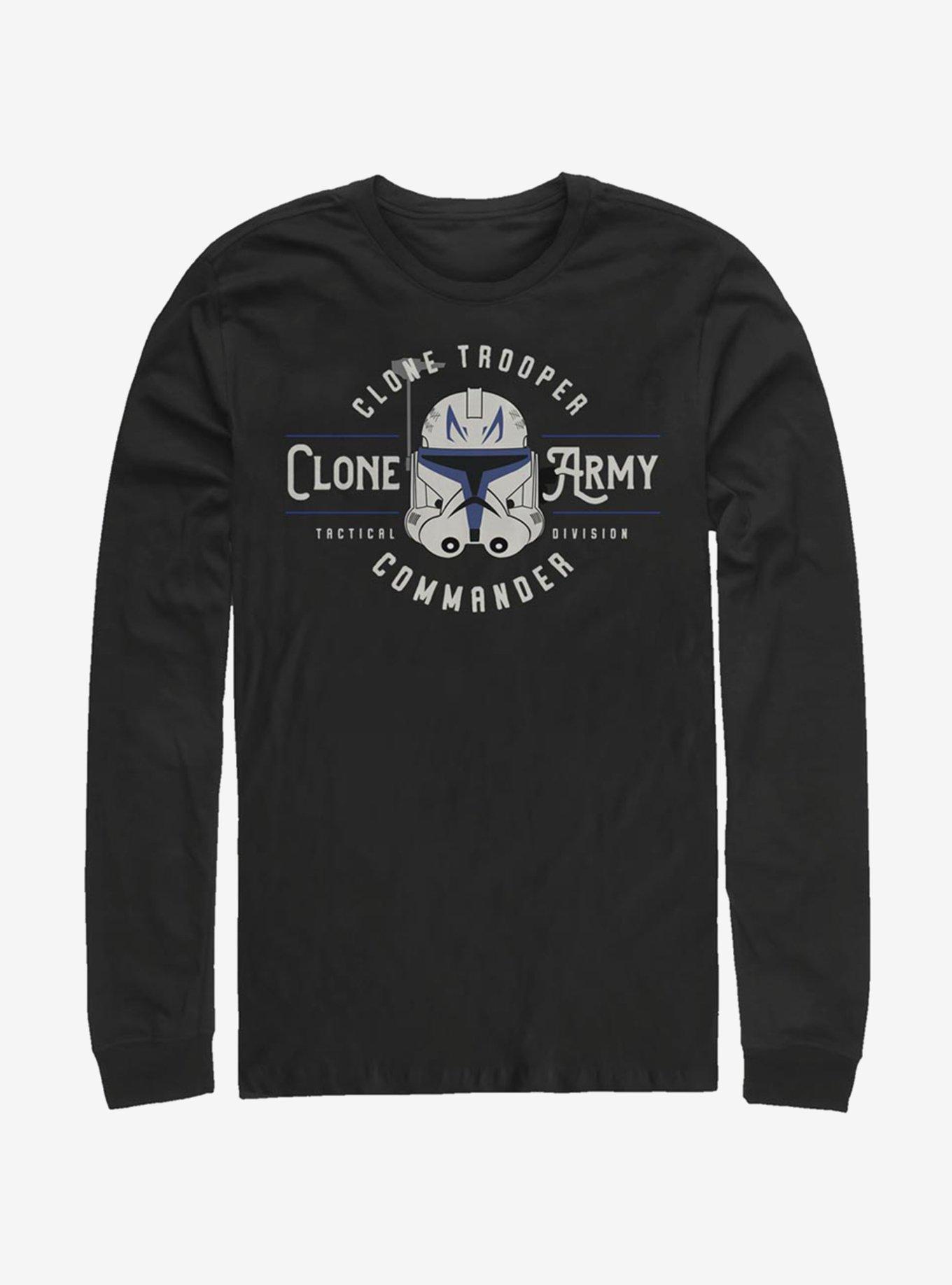 Star Wars The Clone Wars Clone Army Emblem Long-Sleeve T-Shirt, BLACK, hi-res