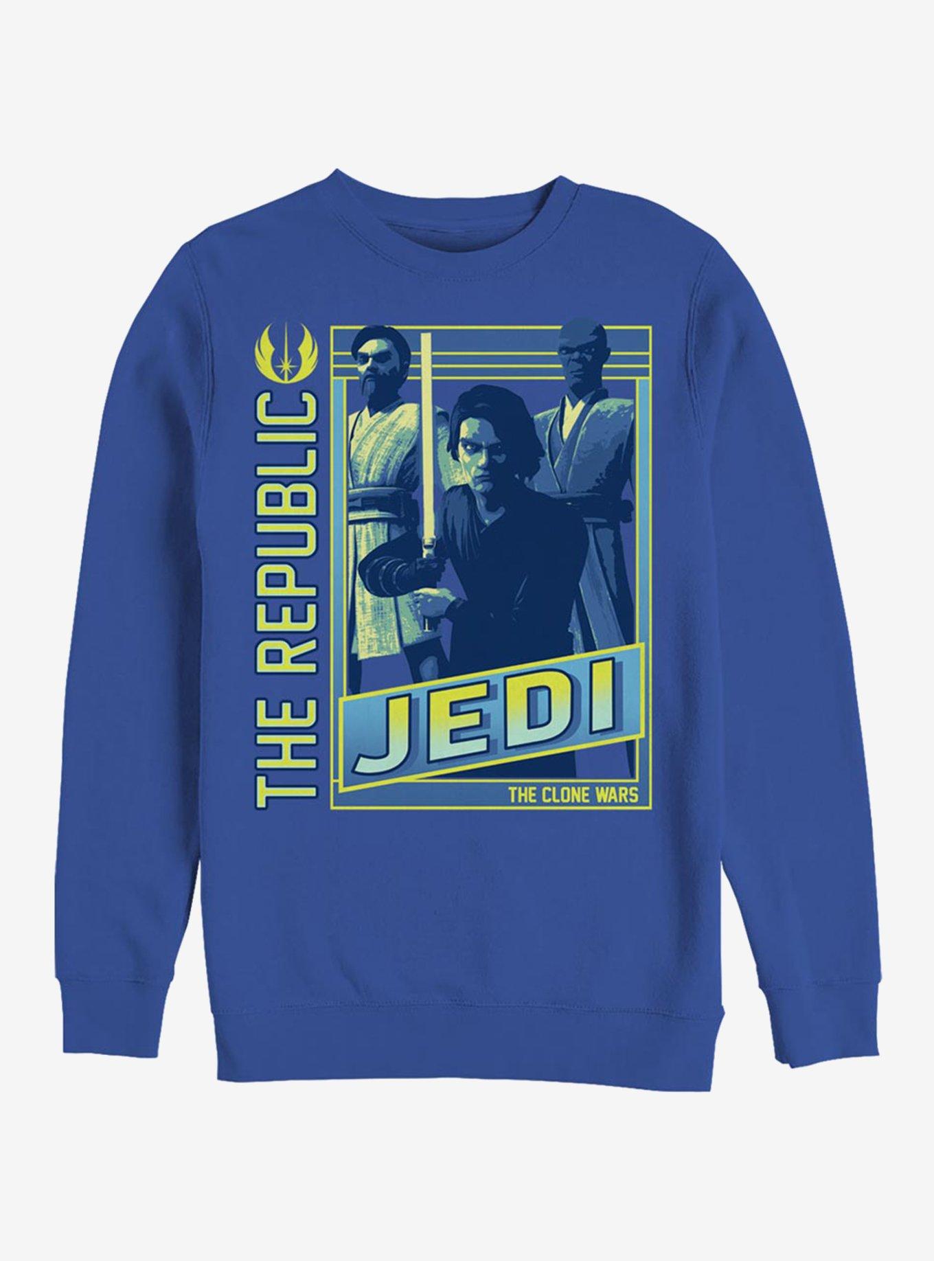 Star Wars The Clone Wars Jedi Group Crew Sweatshirt, ROYAL, hi-res