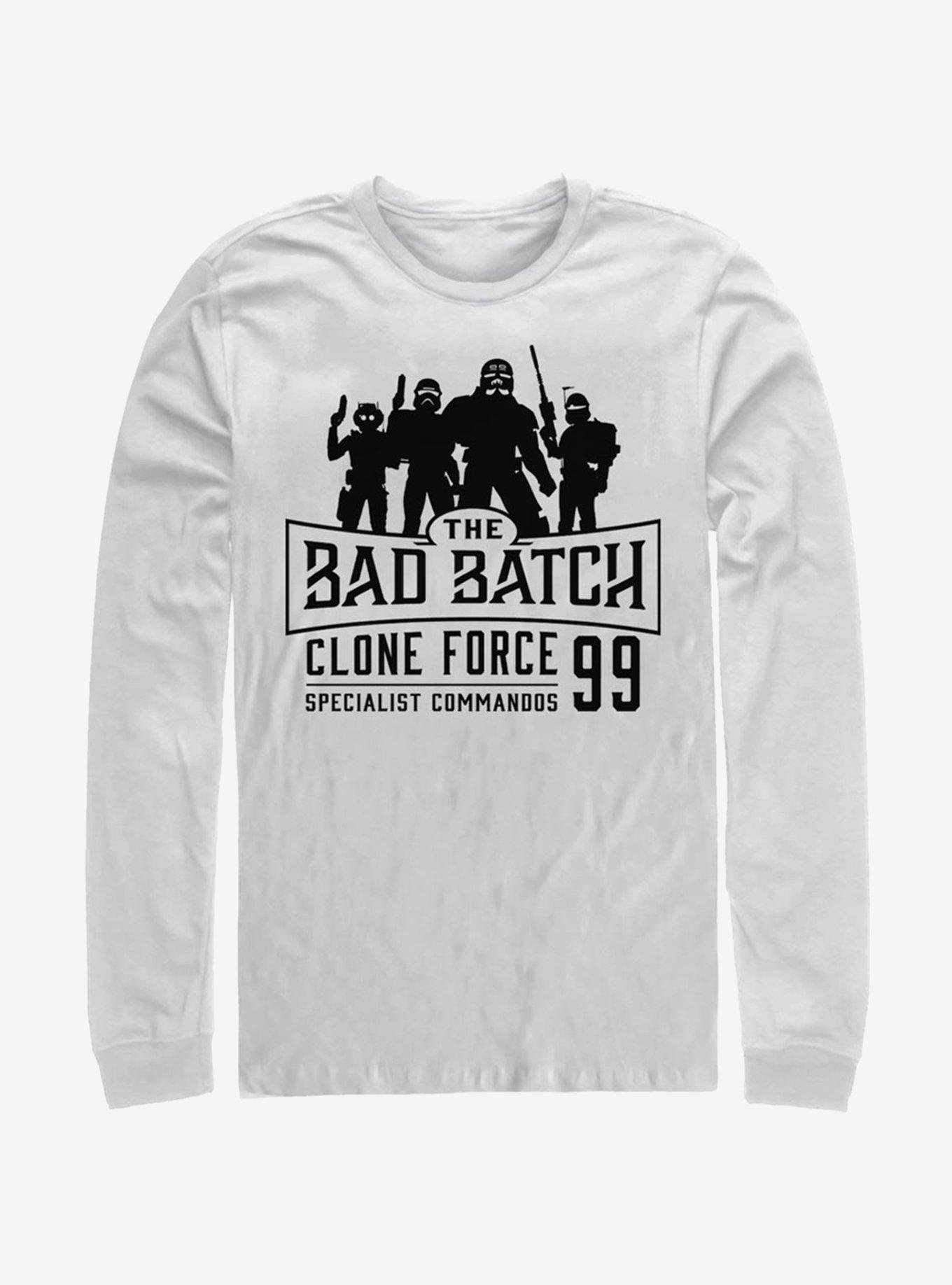 Star Wars The Clone Wars Bad Batch Emblem Long-Sleeve T-Shirt, WHITE, hi-res