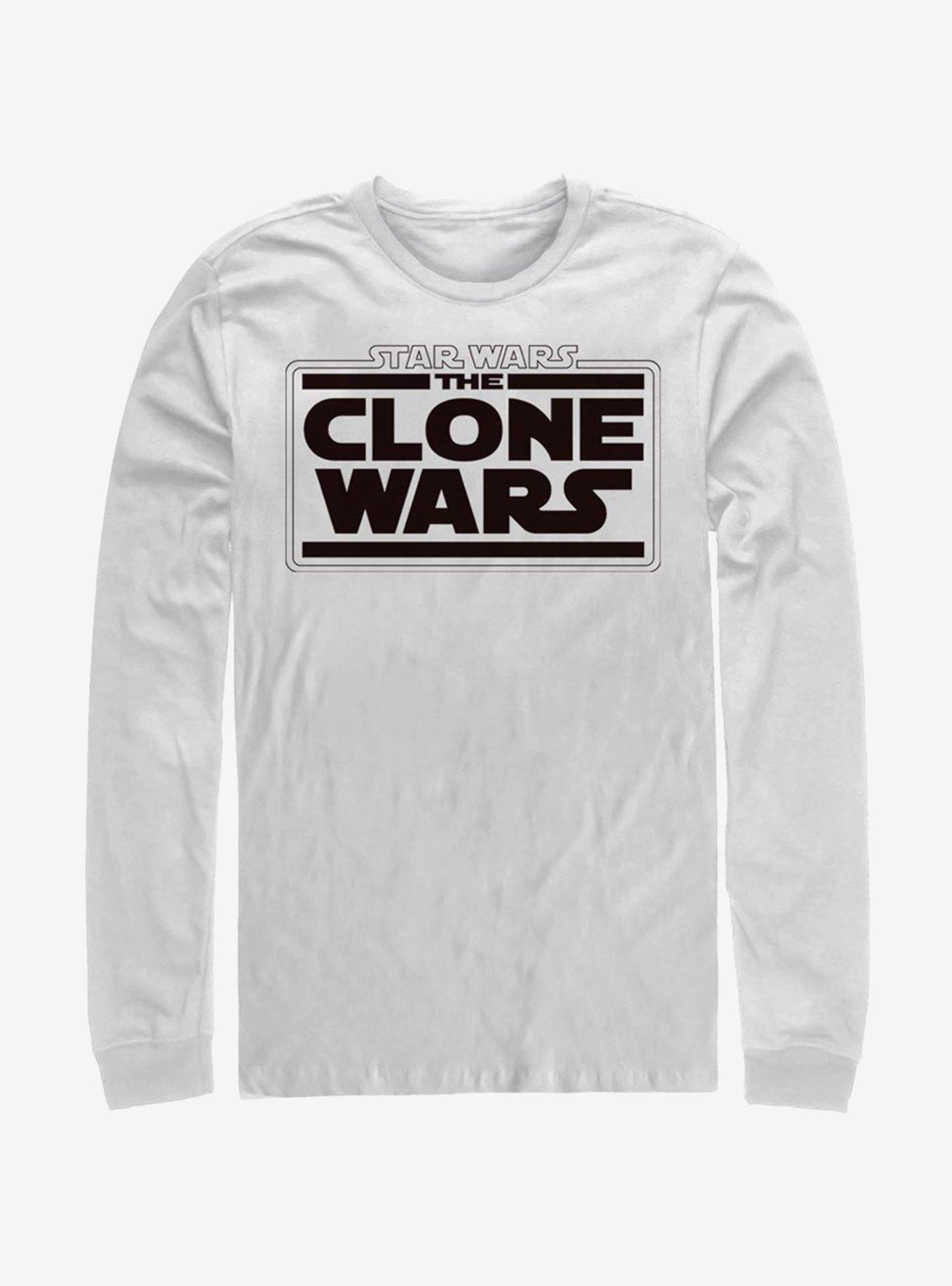 Star Wars The Clone Wars Clone Wars Logo Long-Sleeve T-Shirt, WHITE, hi-res