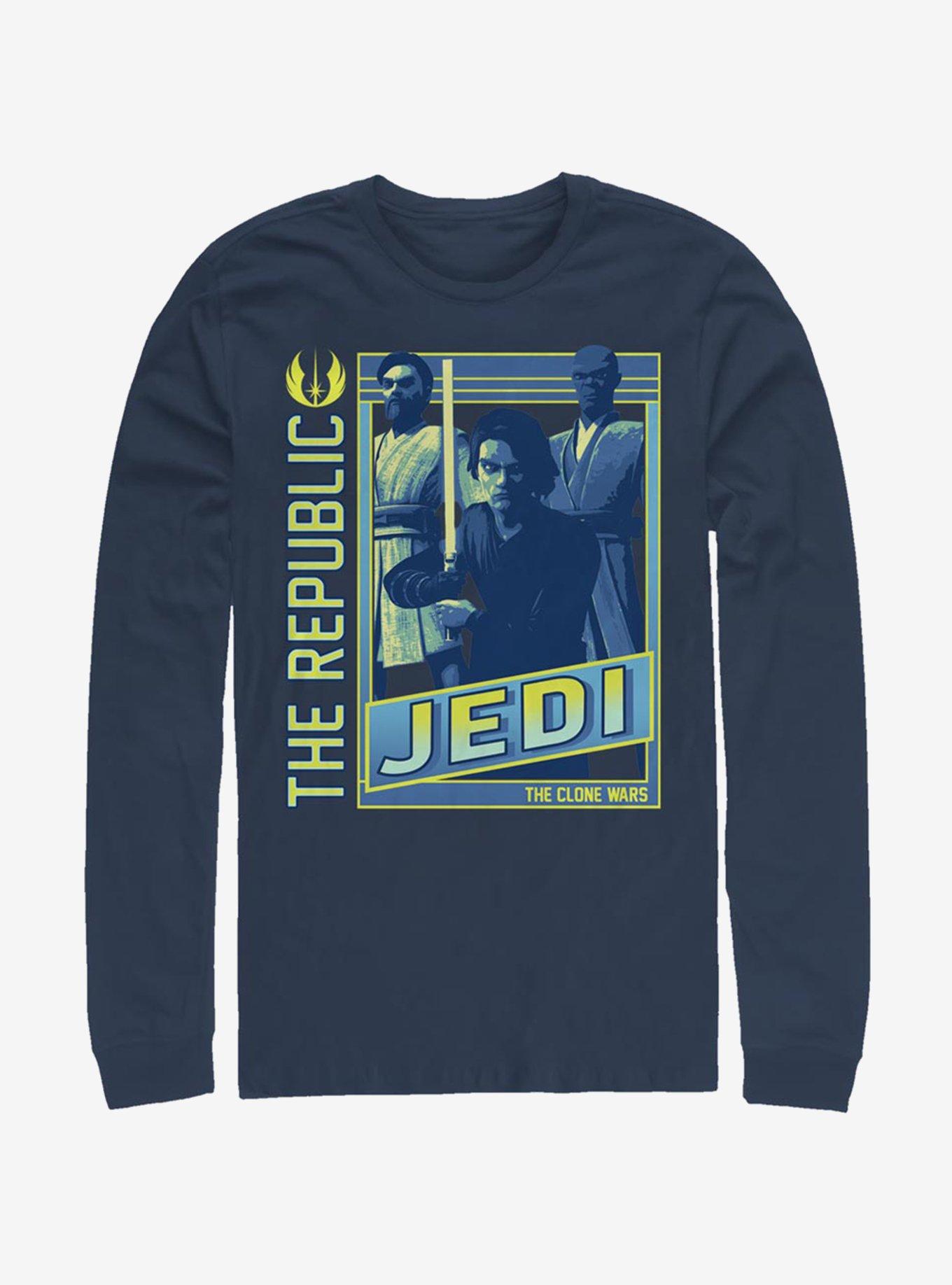 Star Wars The Clone Wars Jedi Group Long-Sleeve T-Shirt, NAVY, hi-res