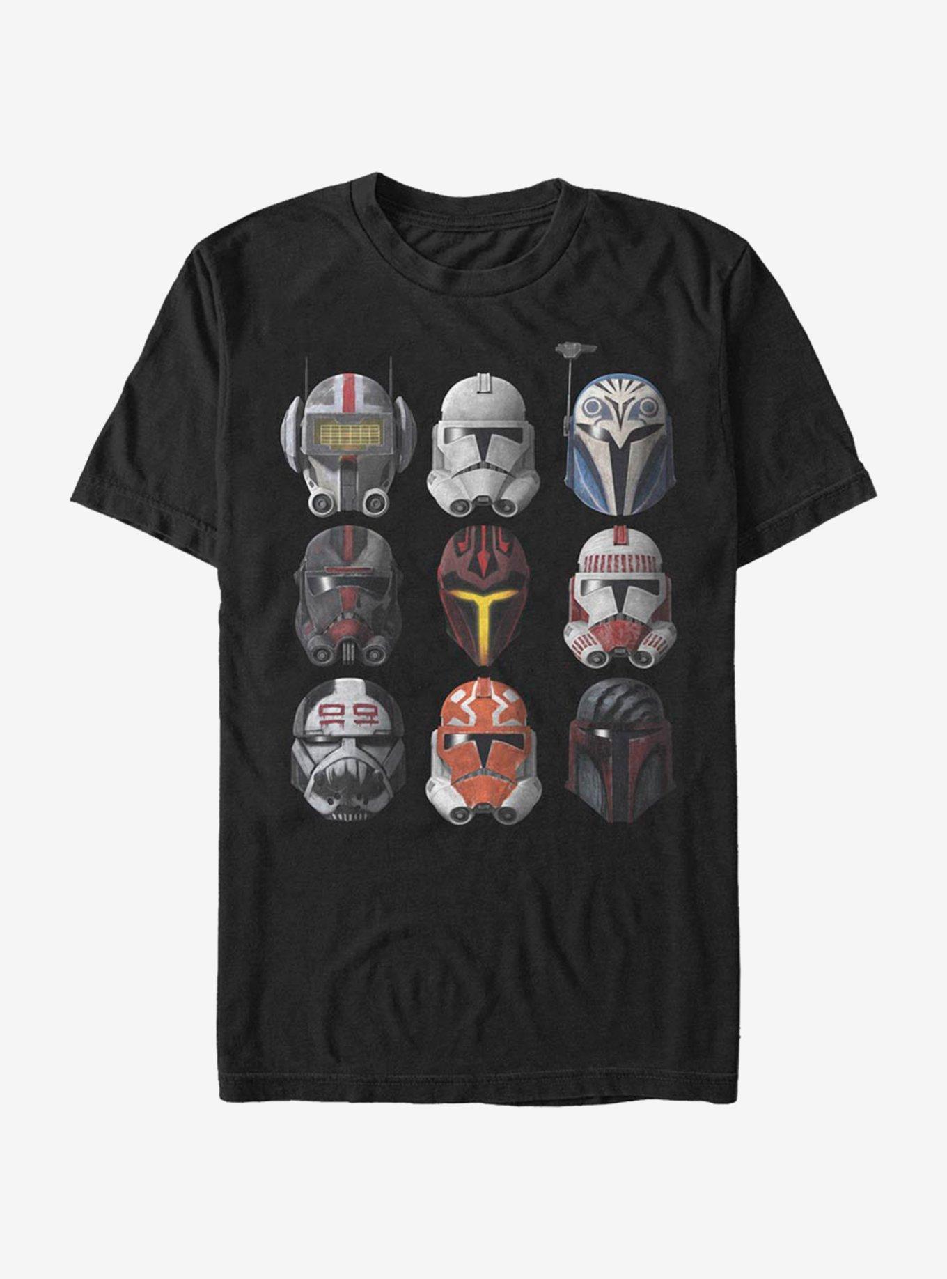 Star Wars The Clone Wars Clone Helmets T-Shirt, BLACK, hi-res
