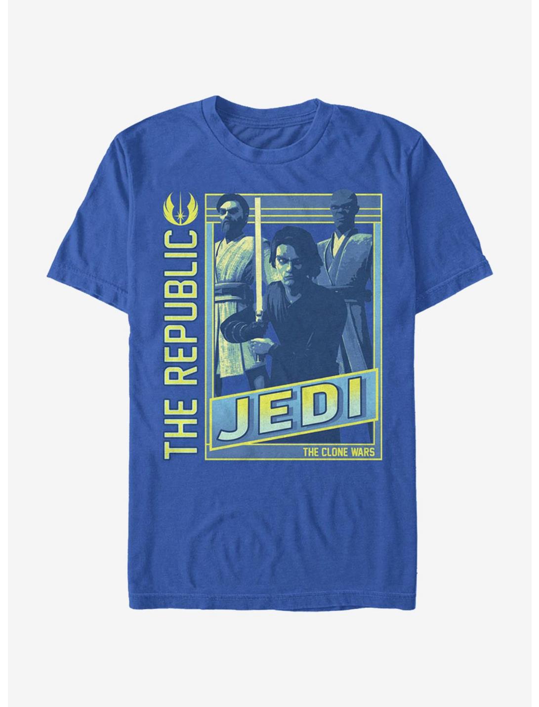 Star Wars The Clone Wars Jedi Group T-Shirt, ROYAL, hi-res