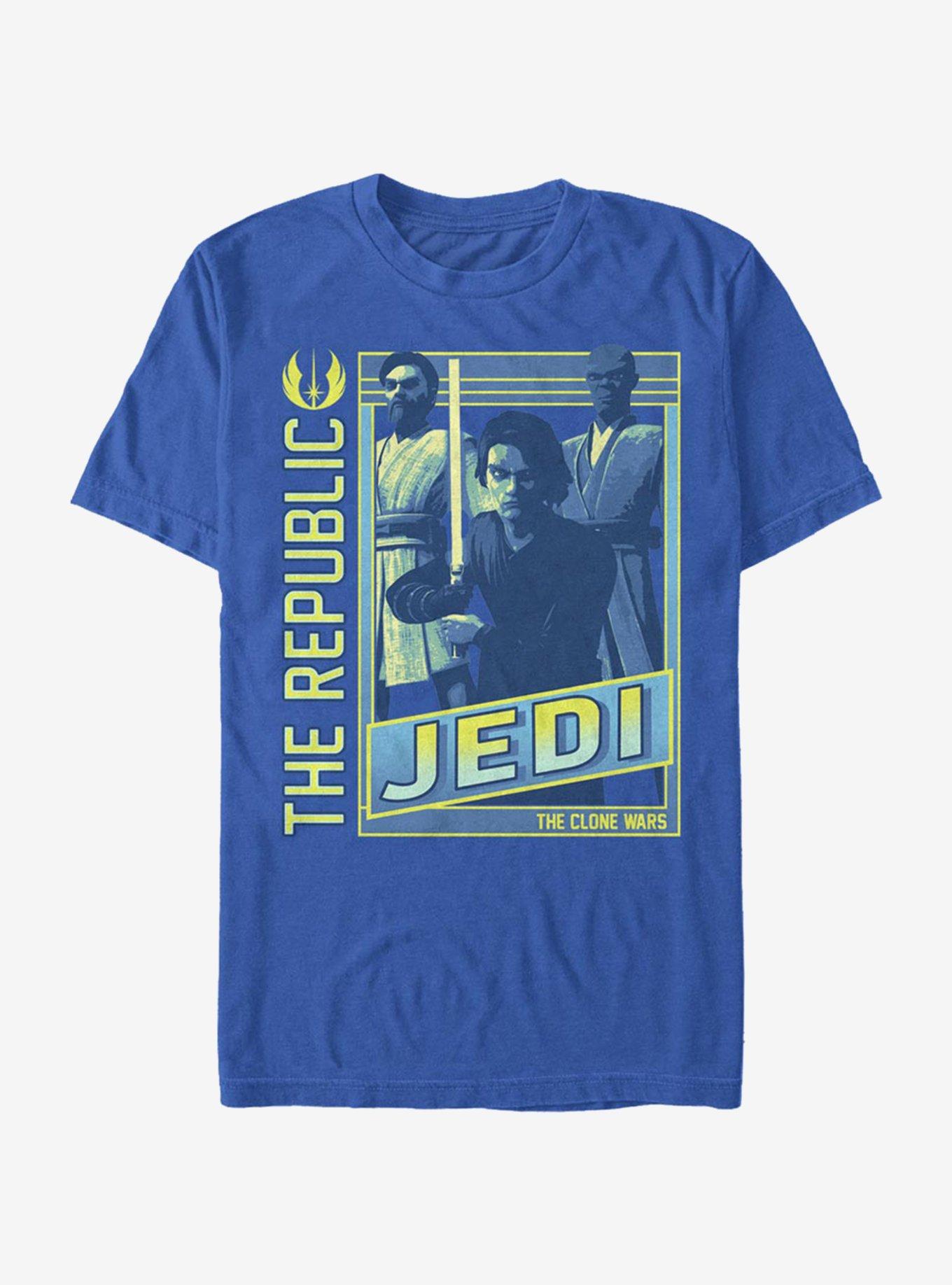 Star Wars The Clone Wars Jedi Group T-Shirt, ROYAL, hi-res