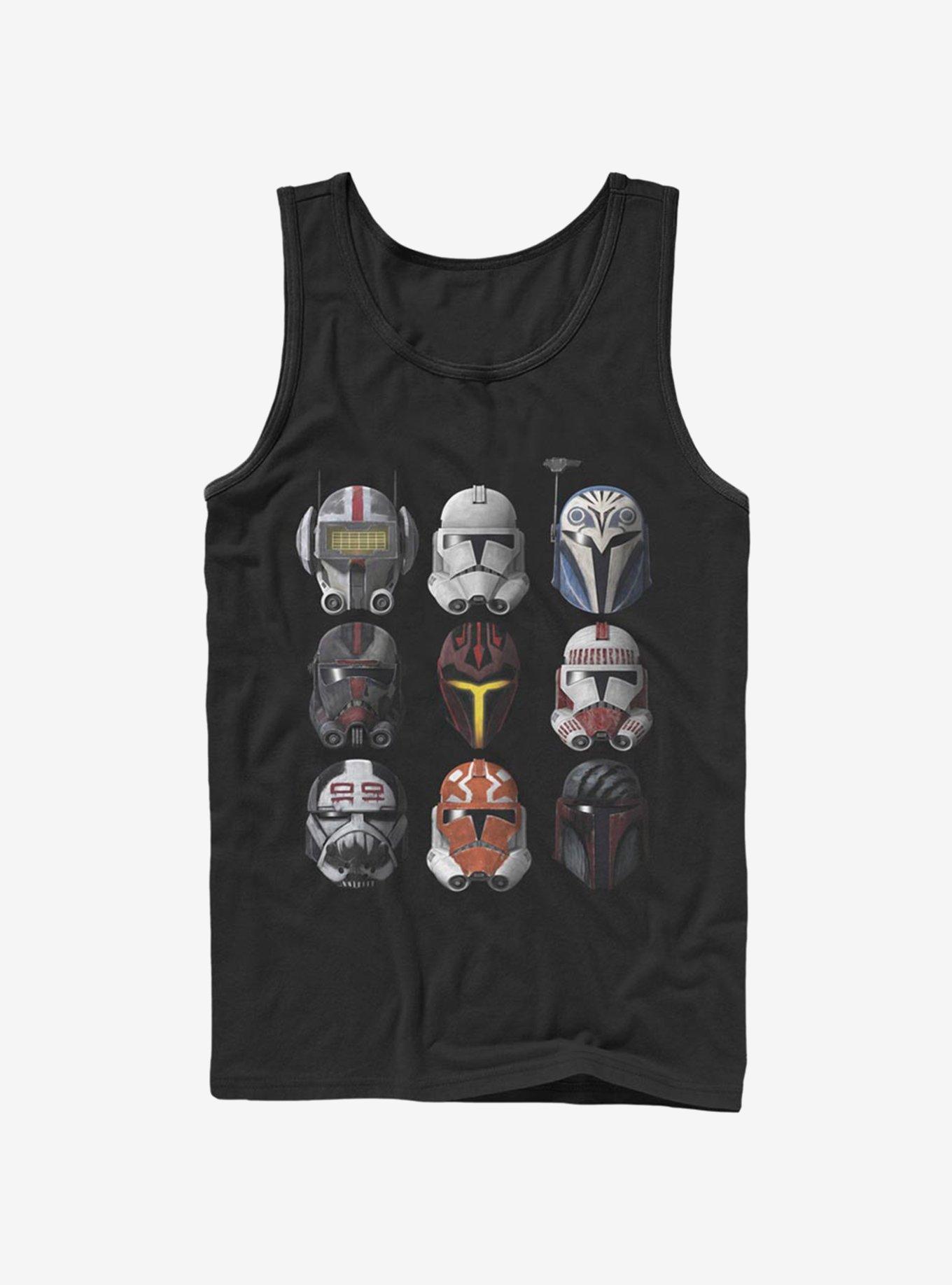 Star Wars: The Clone Wars Clone Helmets Tank Top, BLACK, hi-res