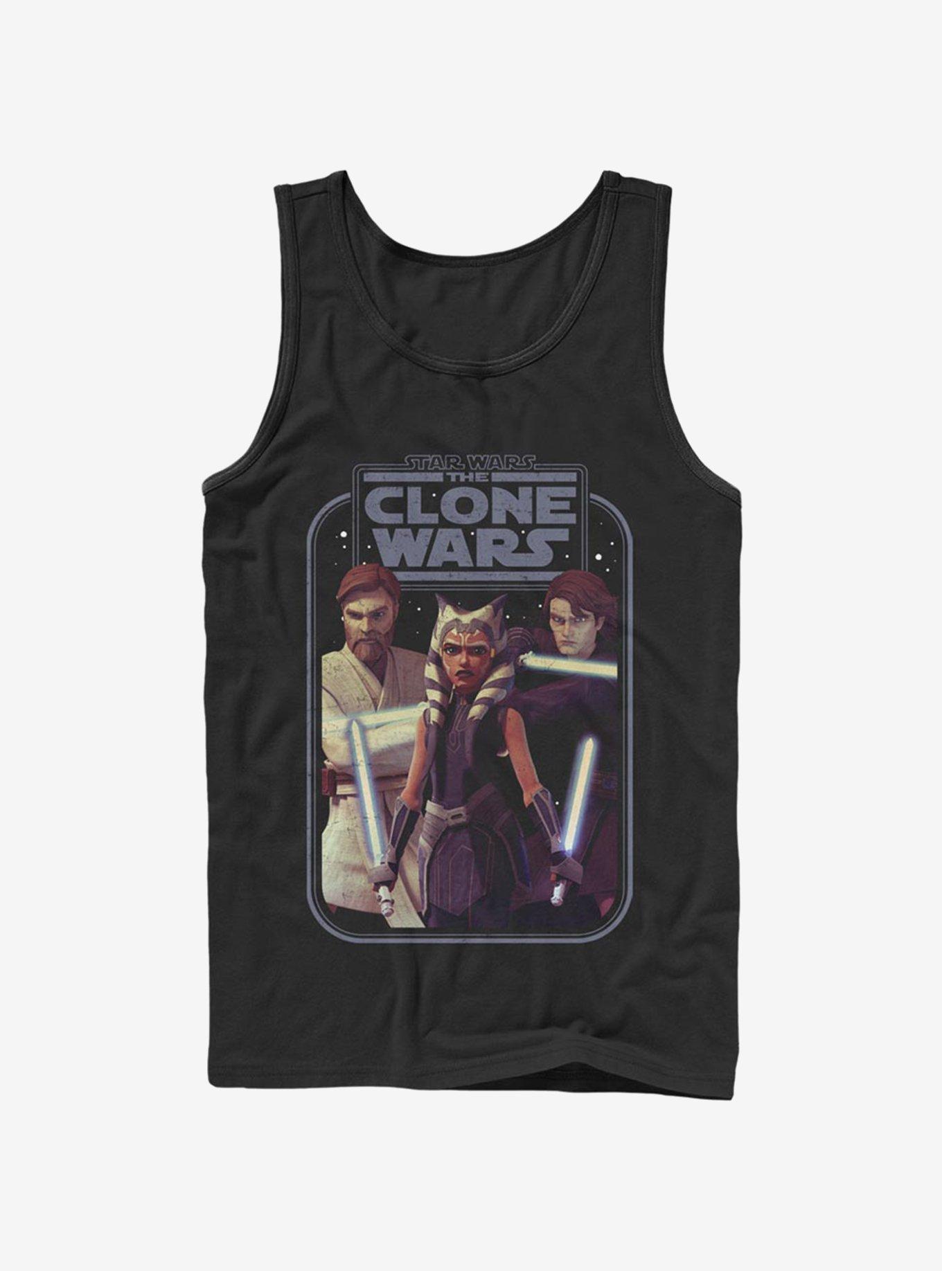 Star Wars The Clone Wars Hero Group Shot Tank Top, BLACK, hi-res