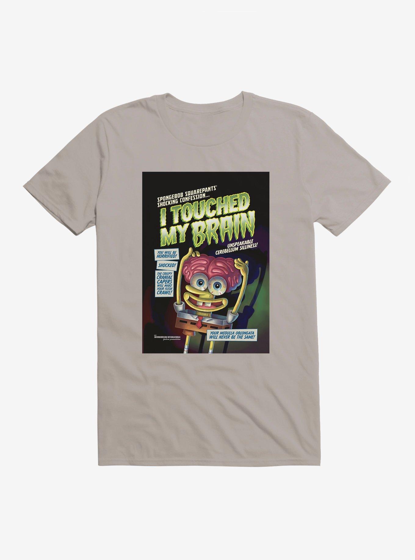 SpongeBob SquarePants I Touched My Brain T-Shirt, LIGHT GREY, hi-res