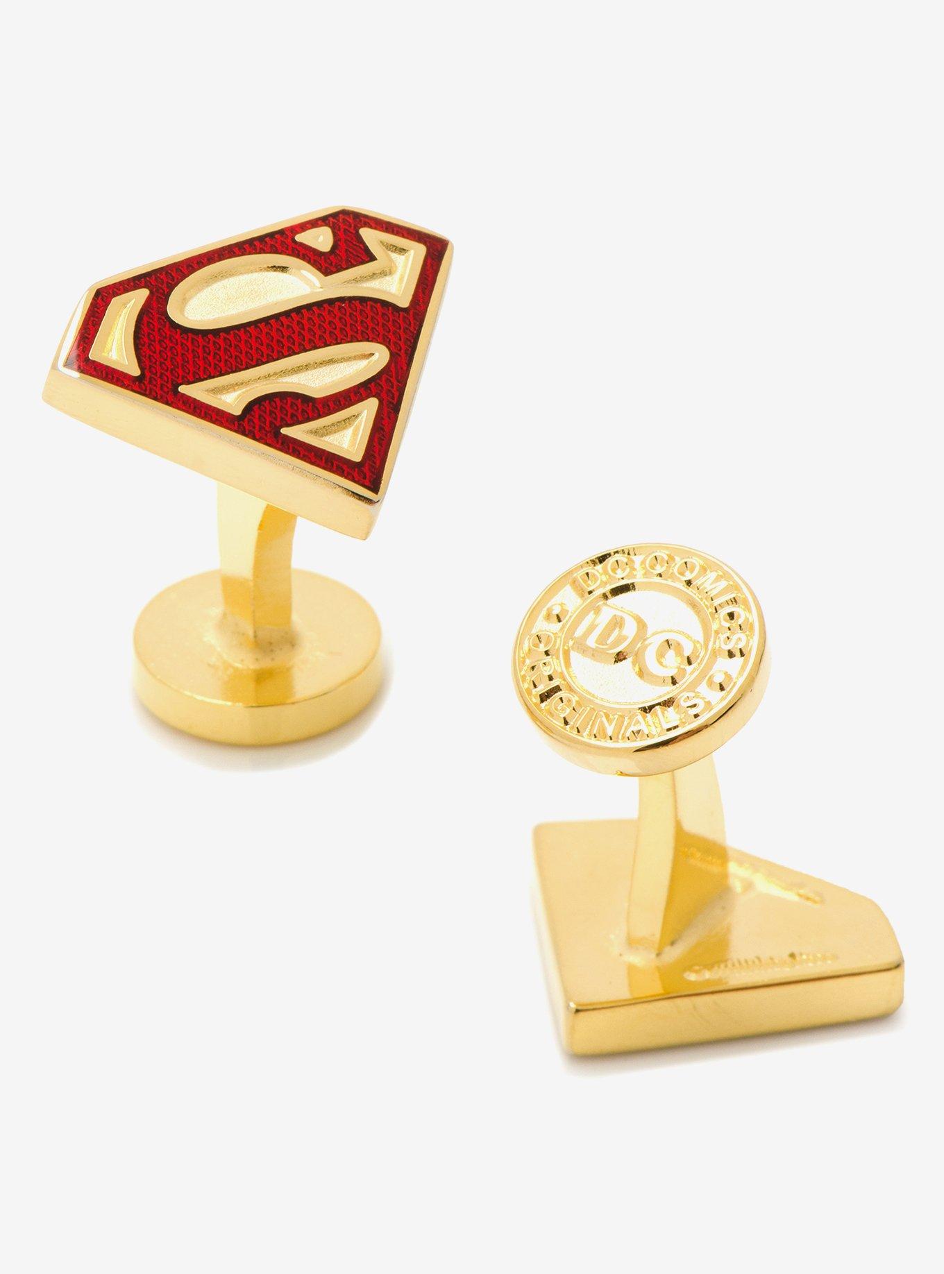 DC Comics Superman Gold Enamel Superman Shield Cufflinks