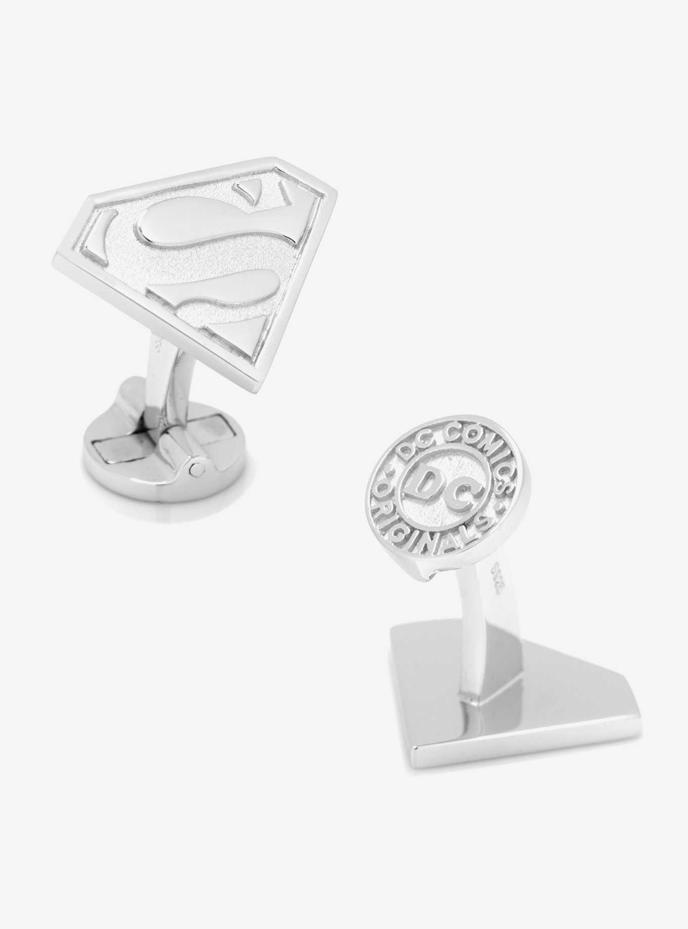 DC Comics Superman Sterling Silver Superman Shield Cufflinks, , hi-res