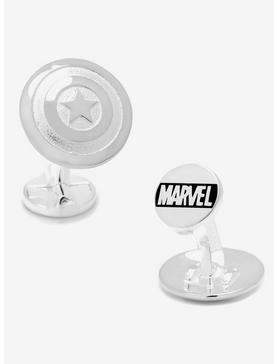 Plus Size Marvel Captain America Sterling Silver 3D Captain America Shield Cufflinks, , hi-res