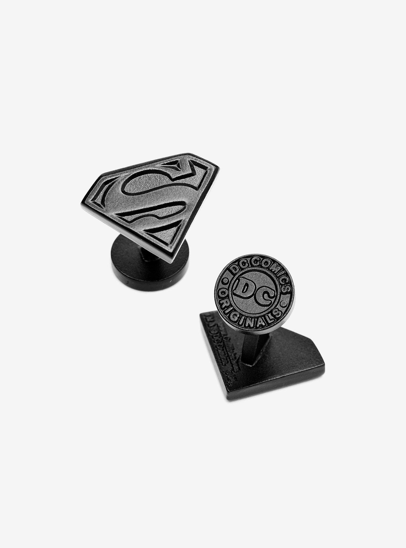 DC Comics Superman Satin Black Superman Shield Cufflinks, , hi-res