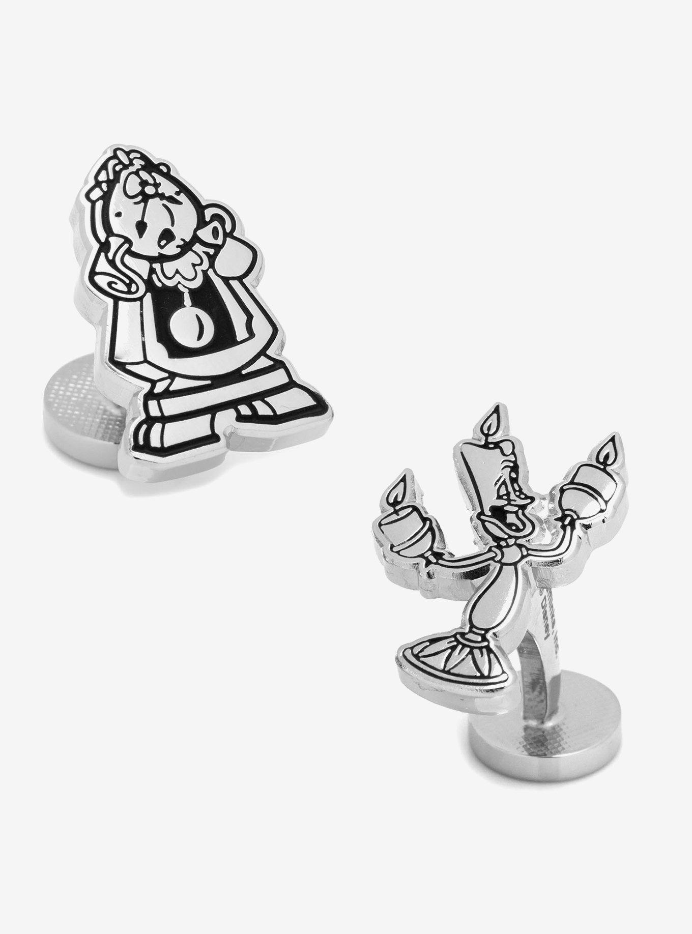Disney Beauty And The Beast Cogsworth And Lumiere Cufflinks, , hi-res