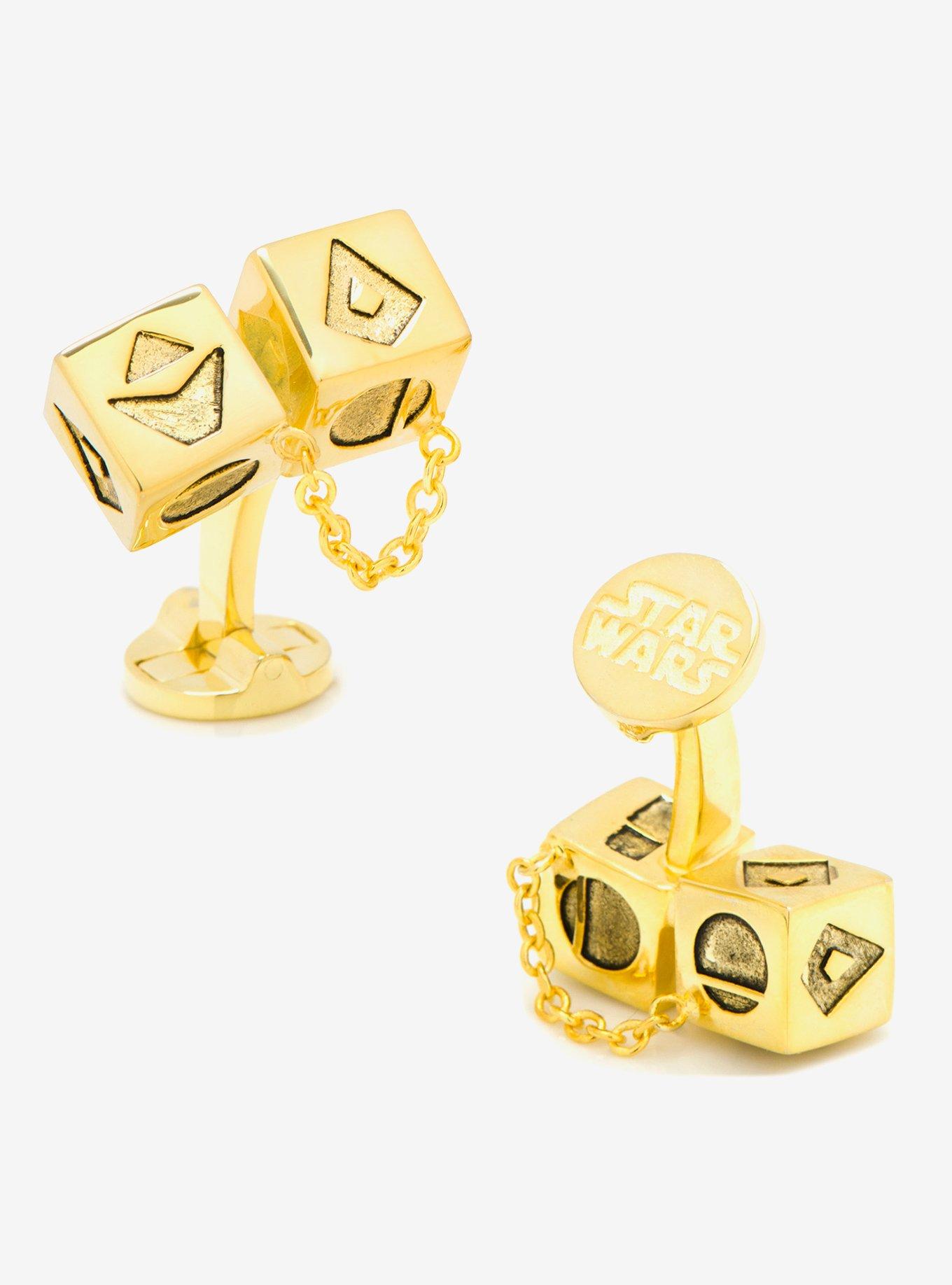 Star Wars Solo Gold Dice 3D Cufflinks, , hi-res