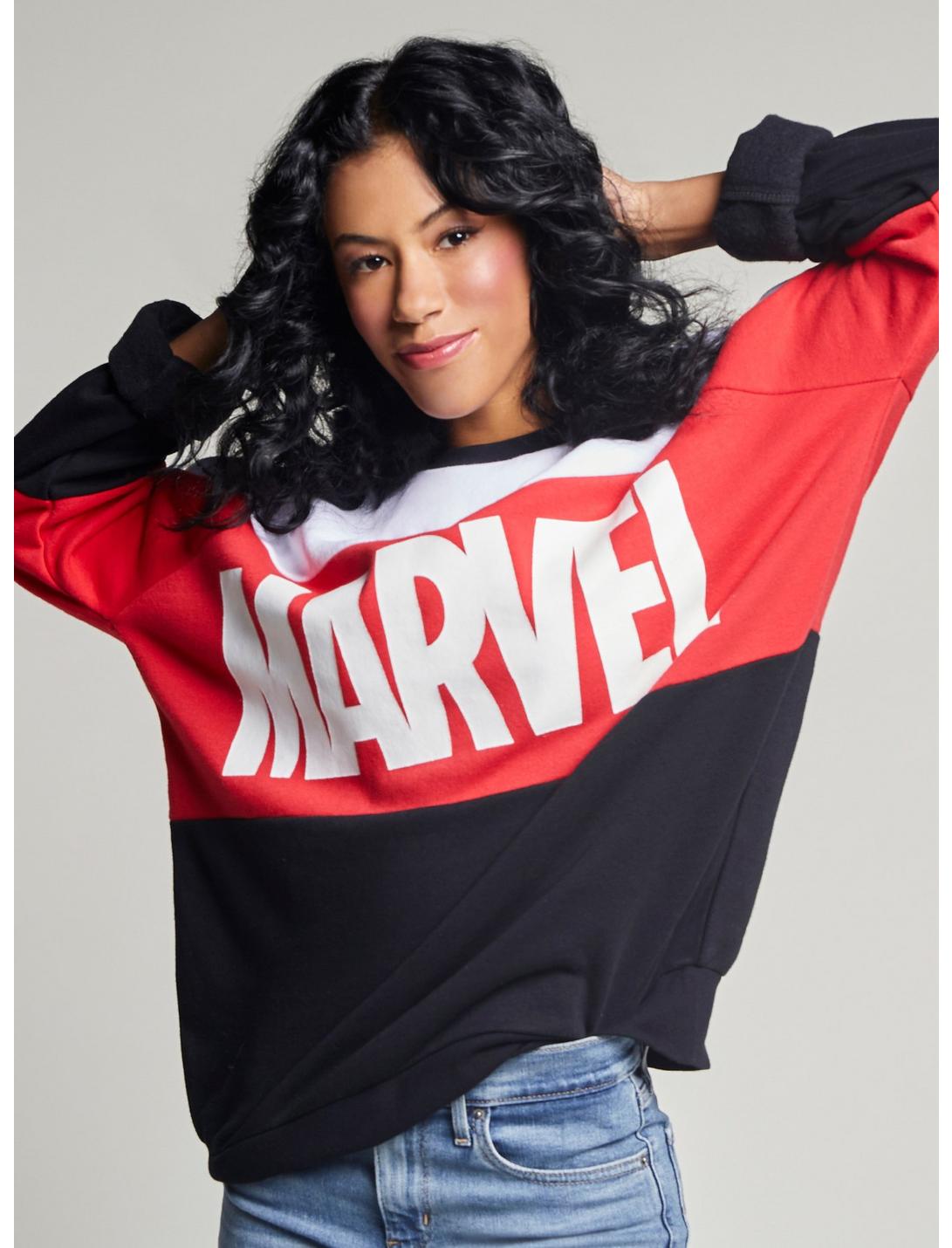 Our Universe Marvel Color-Block Sweatshirt, MULTI, hi-res