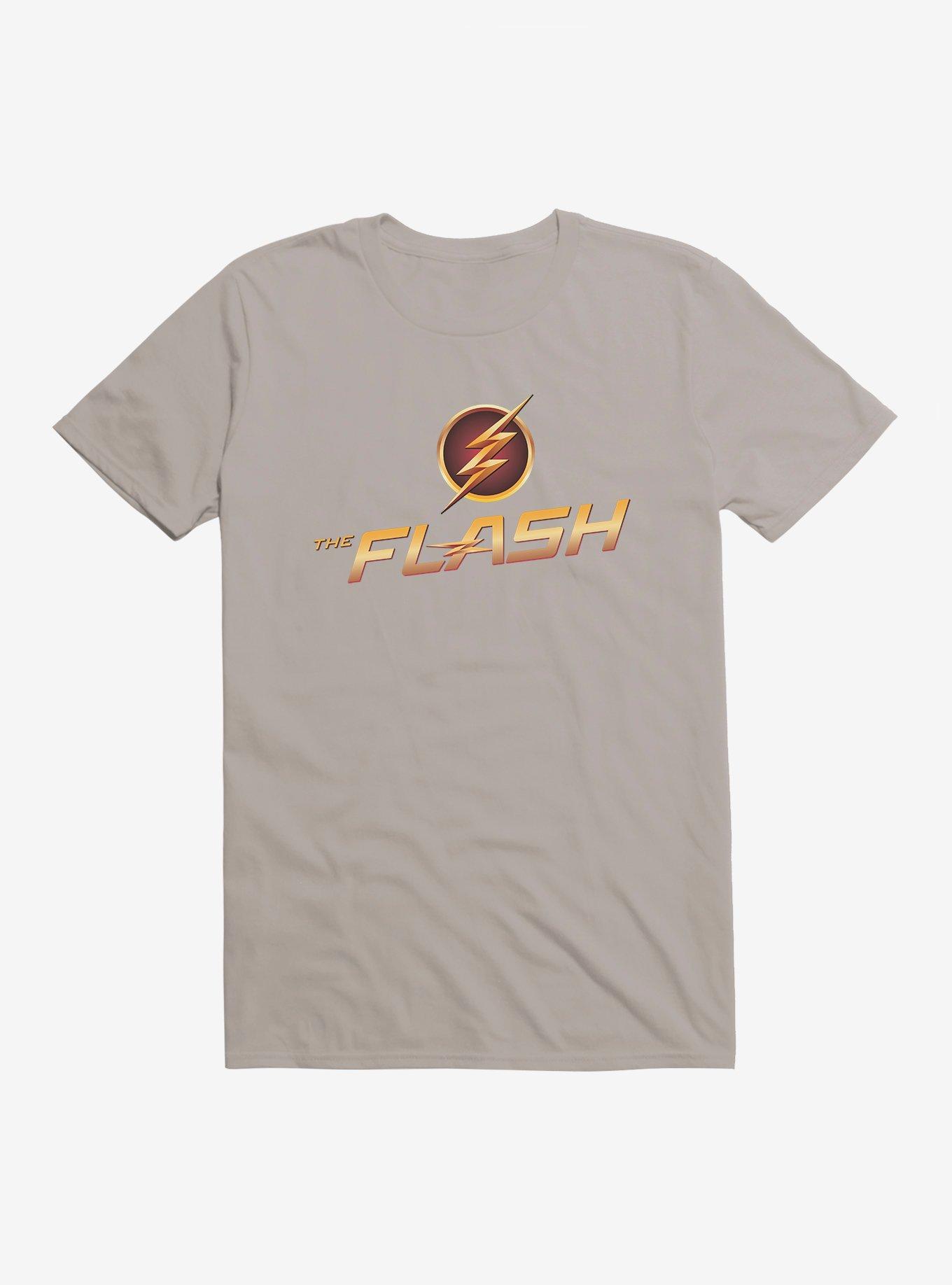 DC Comics The Flash Lightning Logo T-Shirt, LIGHT GREY, hi-res