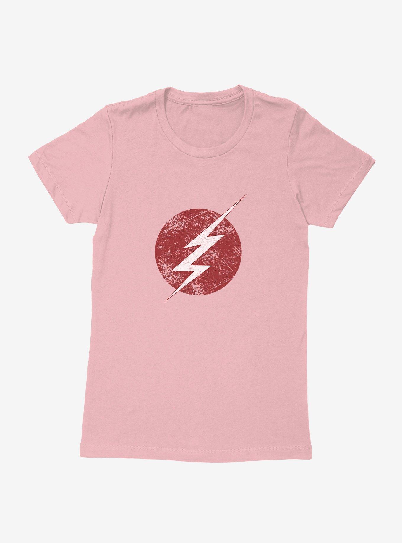 DC Comics The Flash Distressed Bolt Womens T-Shirt, LIGHT PINK, hi-res