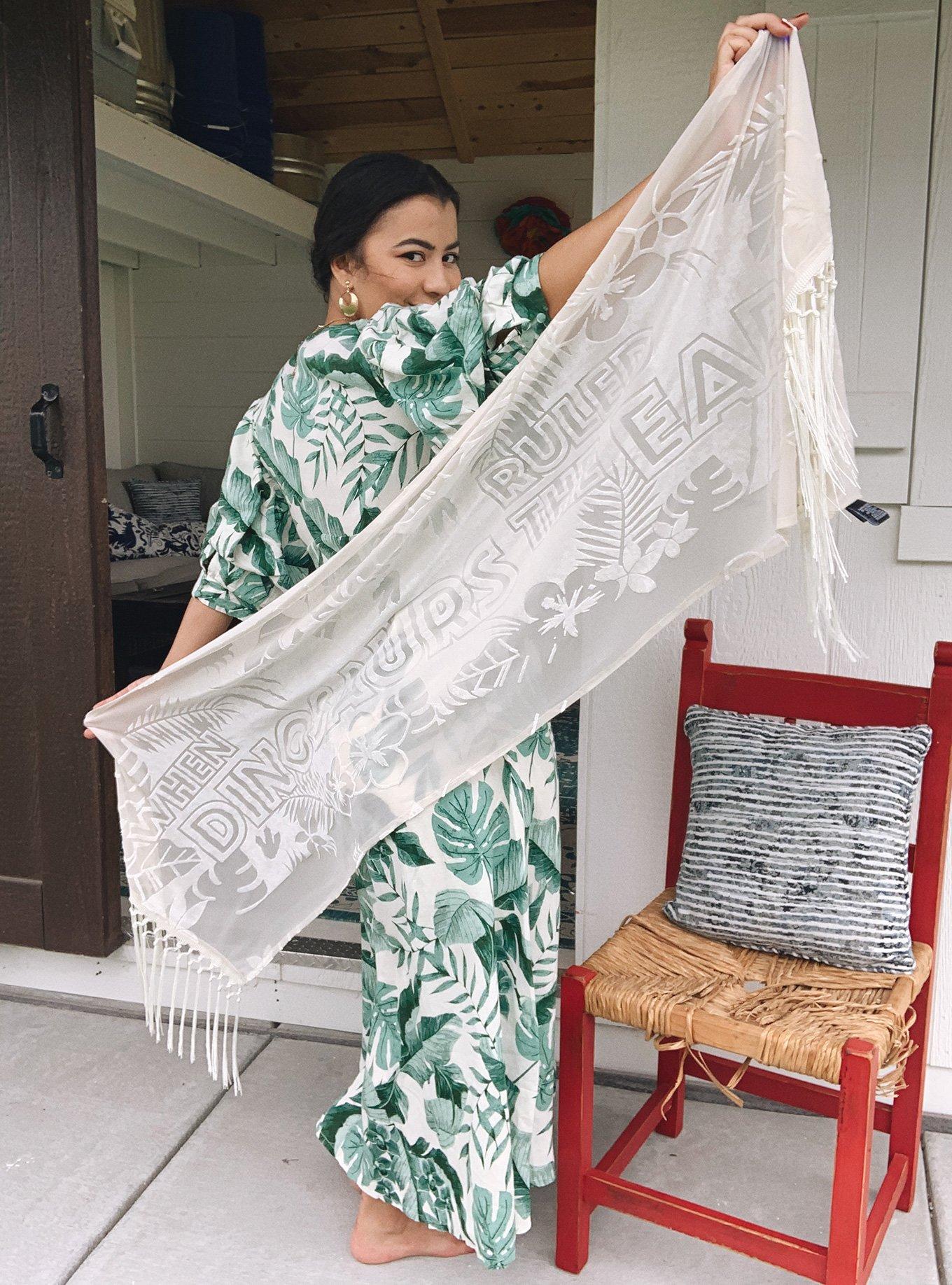 Her Universe Fashion Show Winner Jurassic Park When Dinosaurs Ruled The Earth Velvet Scarf, , hi-res