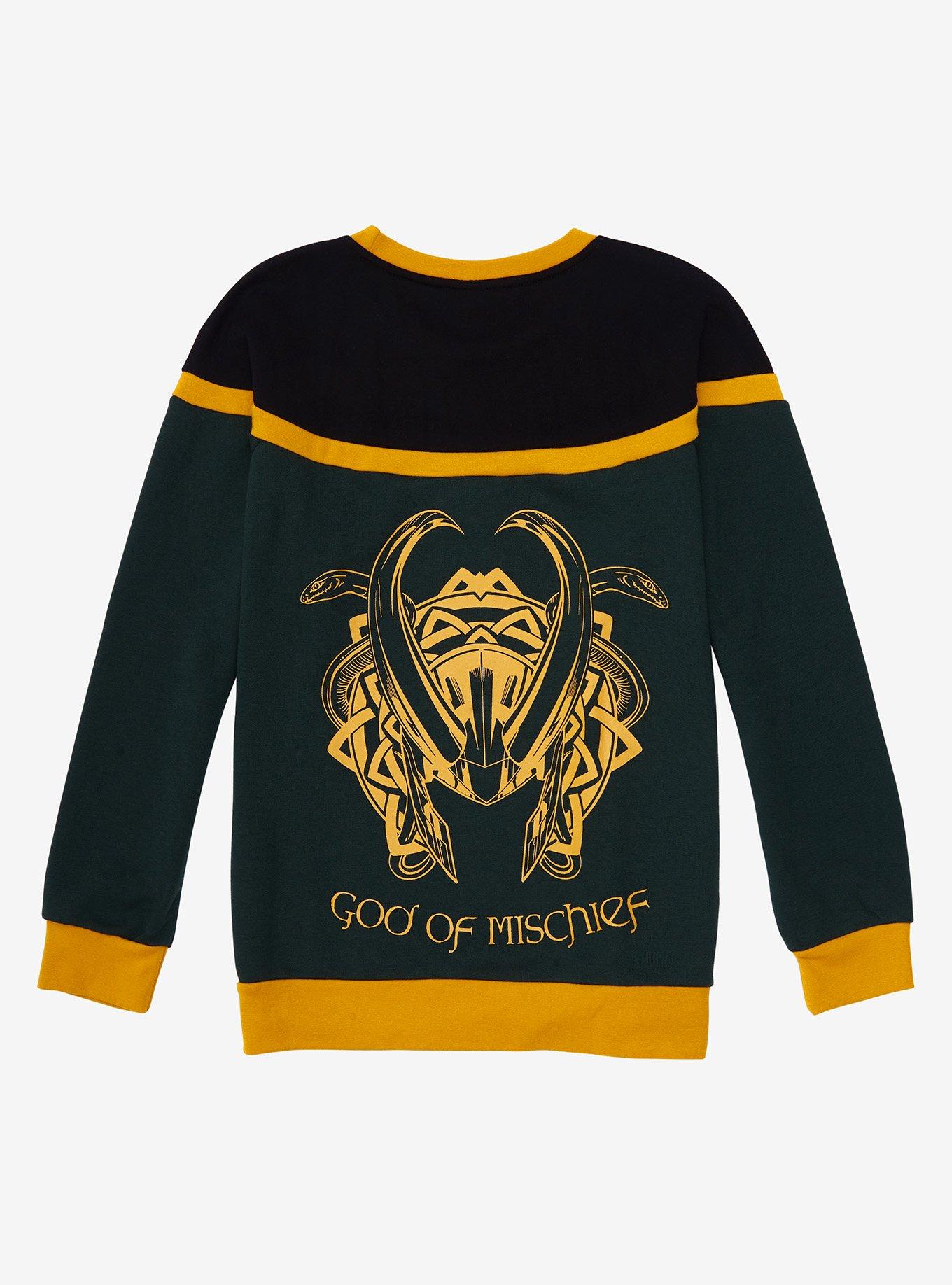 Our Universe Fashion Show Winner Marvel Loki Color-Block Sweater, MULTI, hi-res