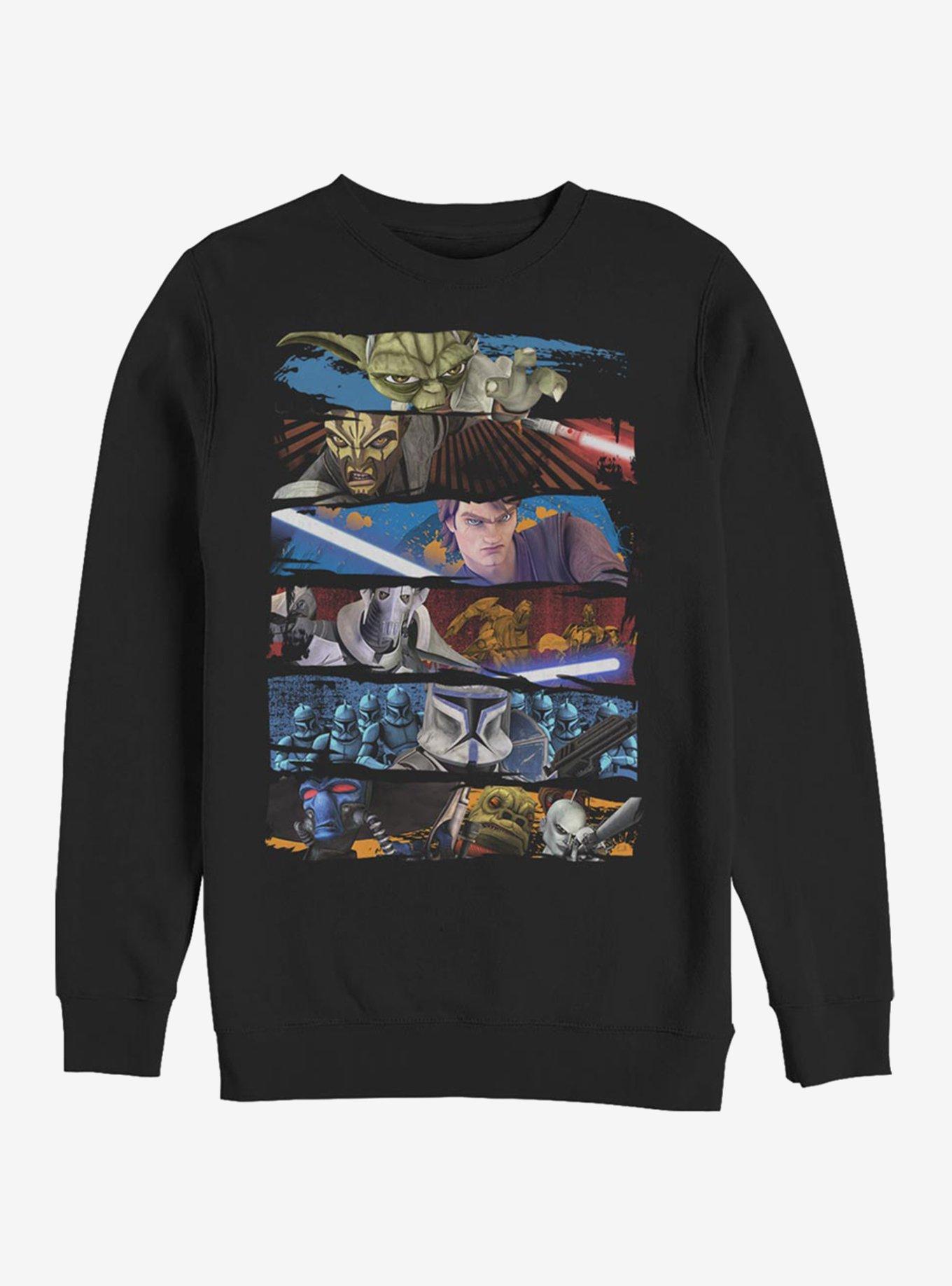 Star Wars: The Clone Wars Face Off Sweatshirt, BLACK, hi-res