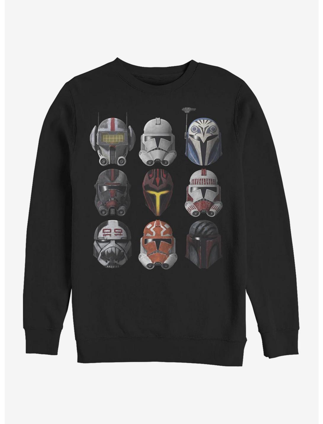 Star Wars: The Clone Wars Clone Helmets Sweatshirt, BLACK, hi-res