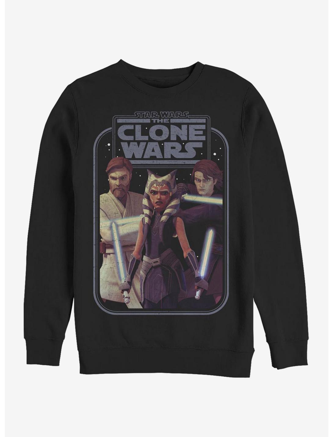 Star Wars: The Clone Wars Ahsoka Hero Group Shot Sweatshirt, BLACK, hi-res