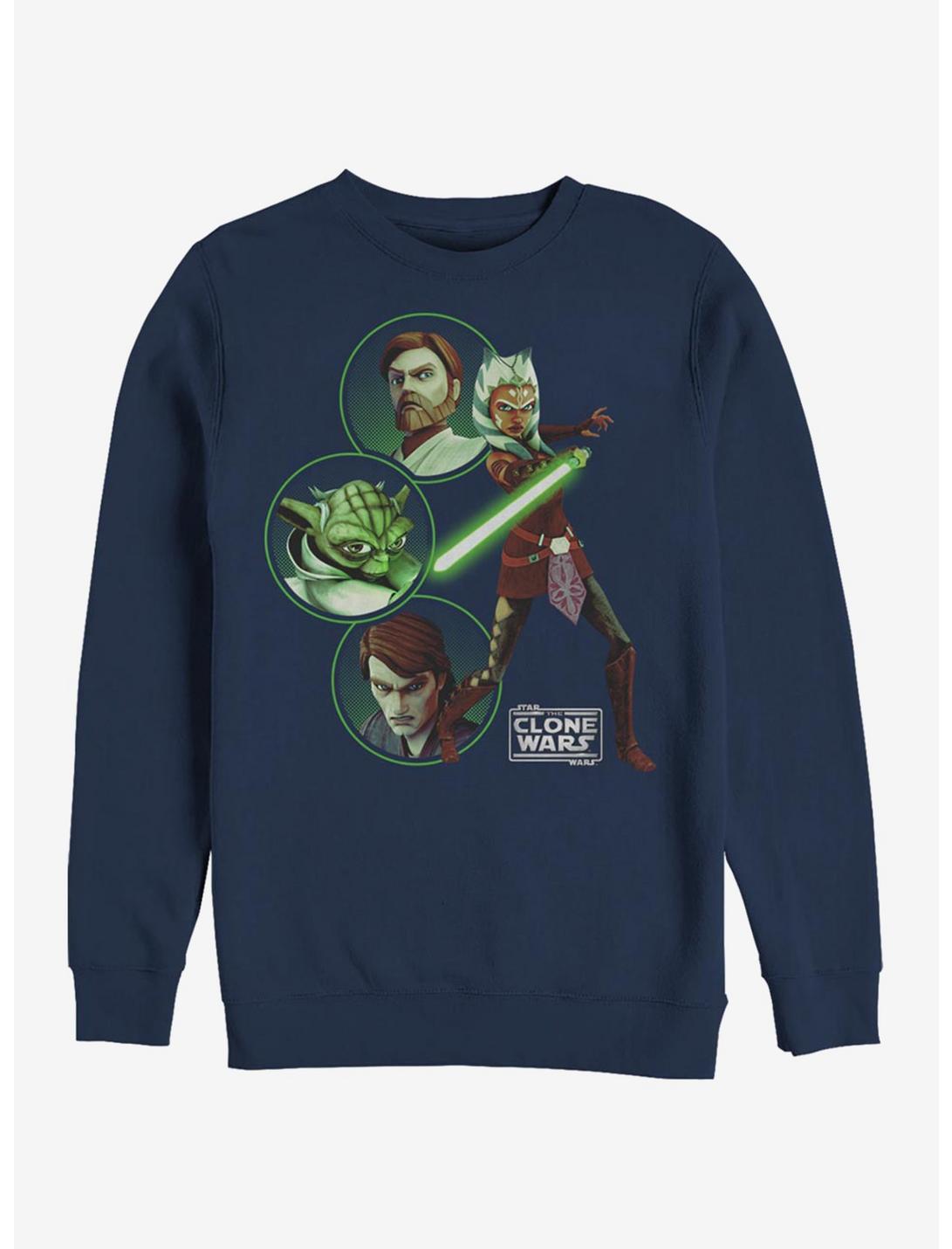 Star Wars: The Clone Wars Ahsoka Light Side Group Sweatshirt, NAVY, hi-res