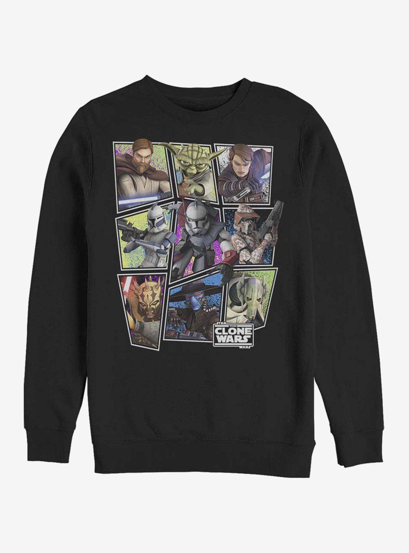 Star Wars: The Clone Wars Scattered Group Sweatshirt, BLACK, hi-res