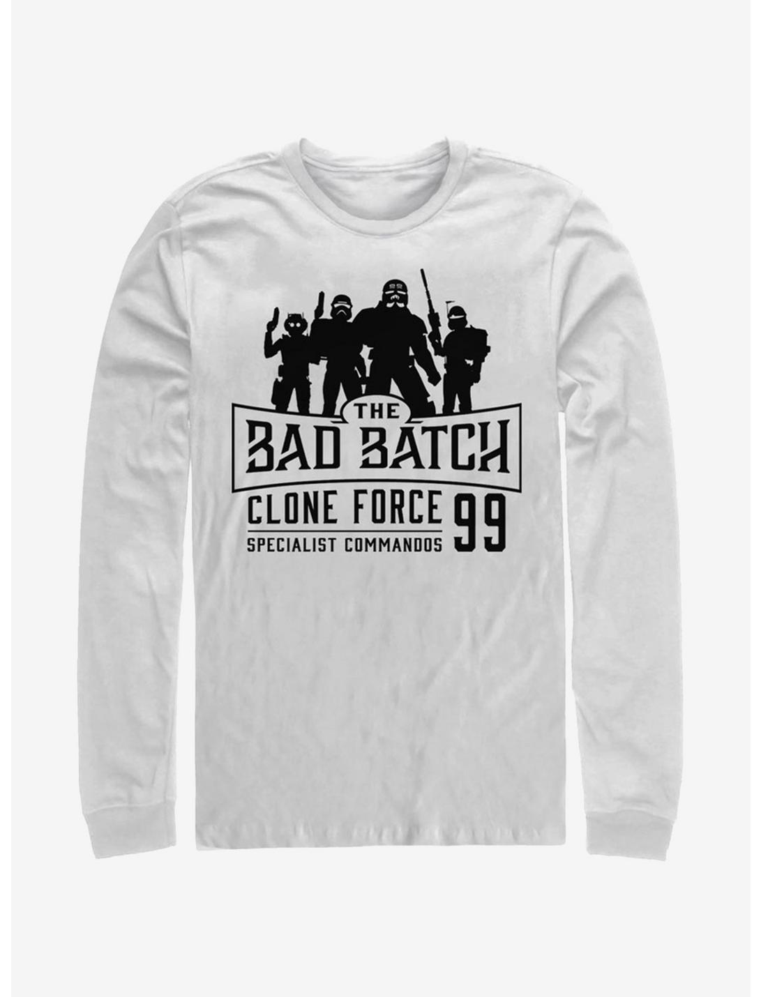 Star Wars: The Clone Wars Bad Batch Emblem Long-Sleeve T-Shirt, WHITE, hi-res