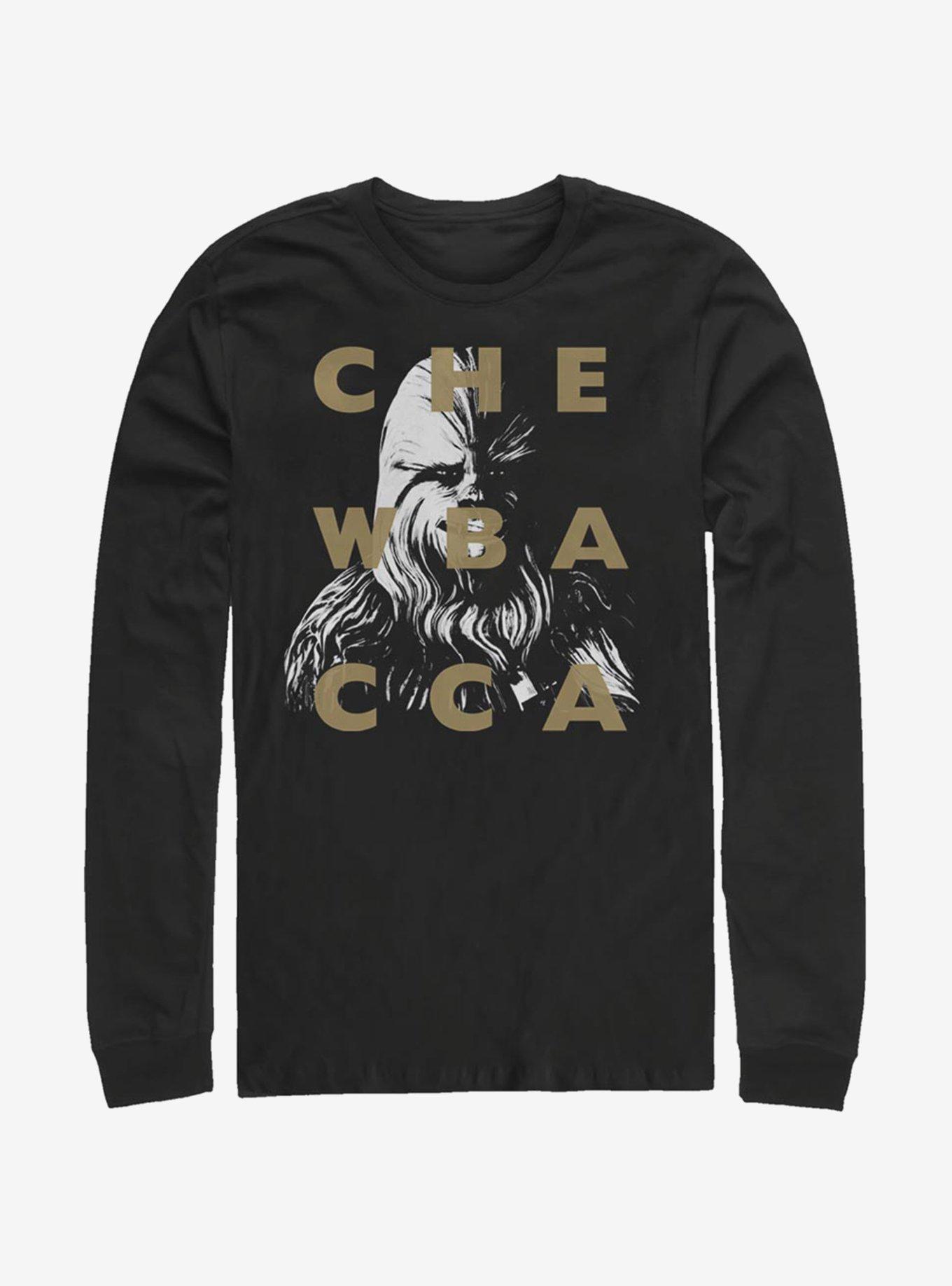 Star Wars: The Clone Wars Chewbacca Text Long-Sleeve T-Shirt, BLACK, hi-res