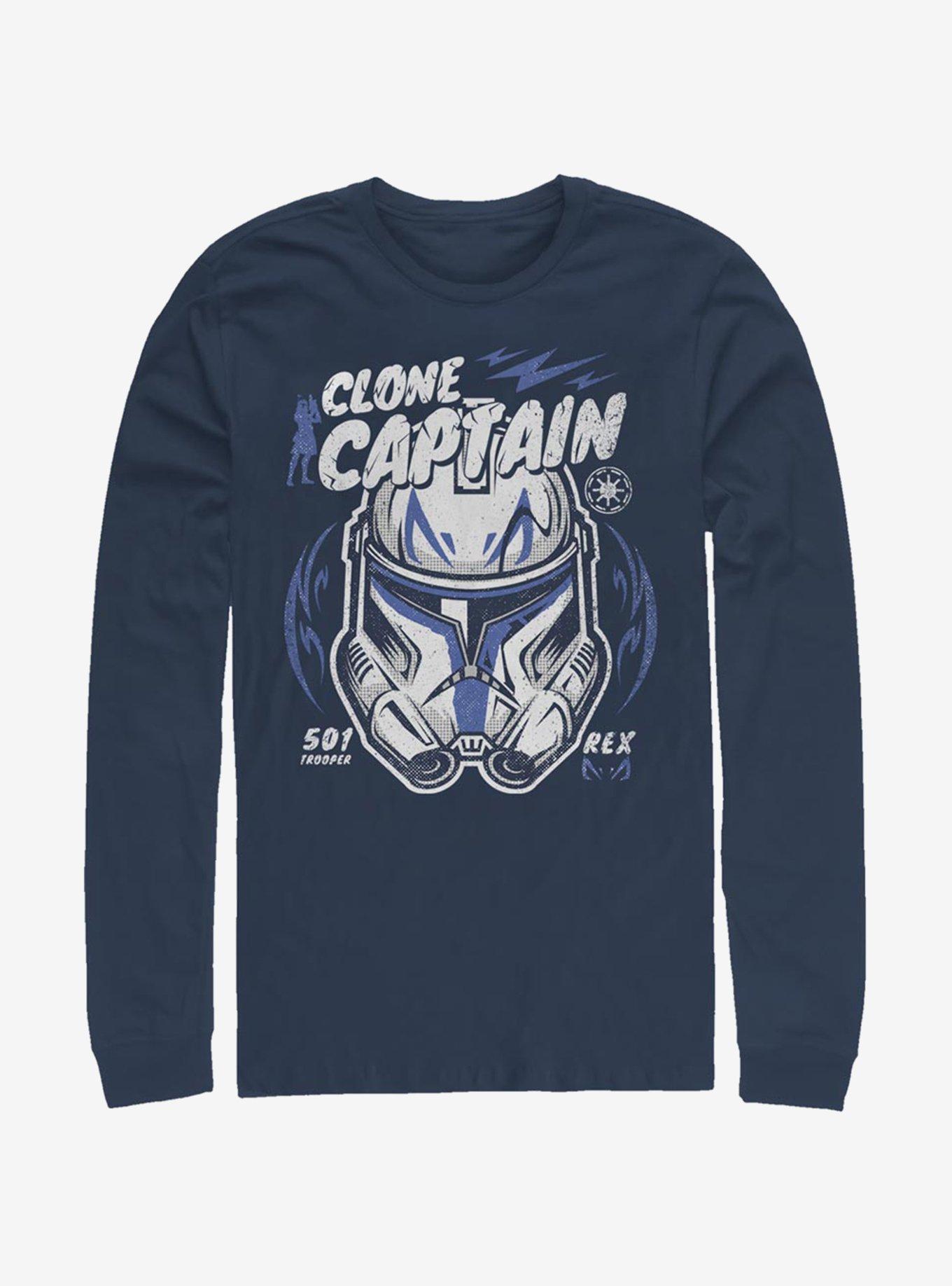 Star Wars: The Clone Wars Captain Rex Long-Sleeve T-Shirt, NAVY, hi-res