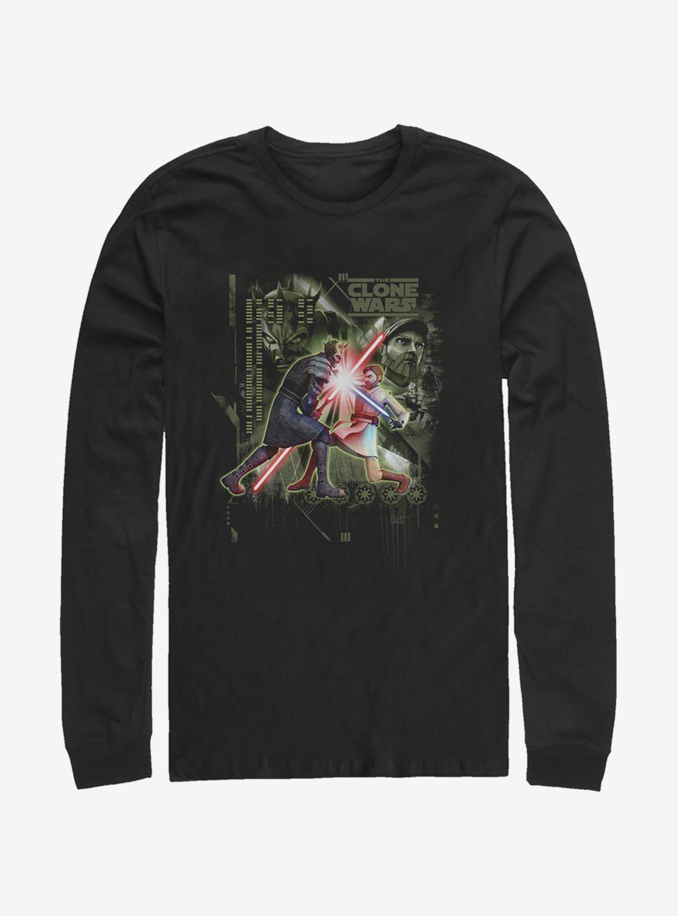 Star Wars: The Clone Wars Saber Duel Long-Sleeve T-Shirt, BLACK, hi-res