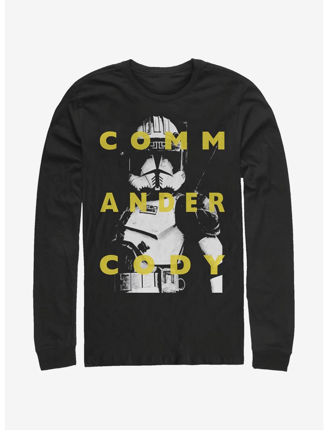Star Wars: The Clone Wars Commander Cody Text Long-Sleeve T-Shirt, BLACK, hi-res
