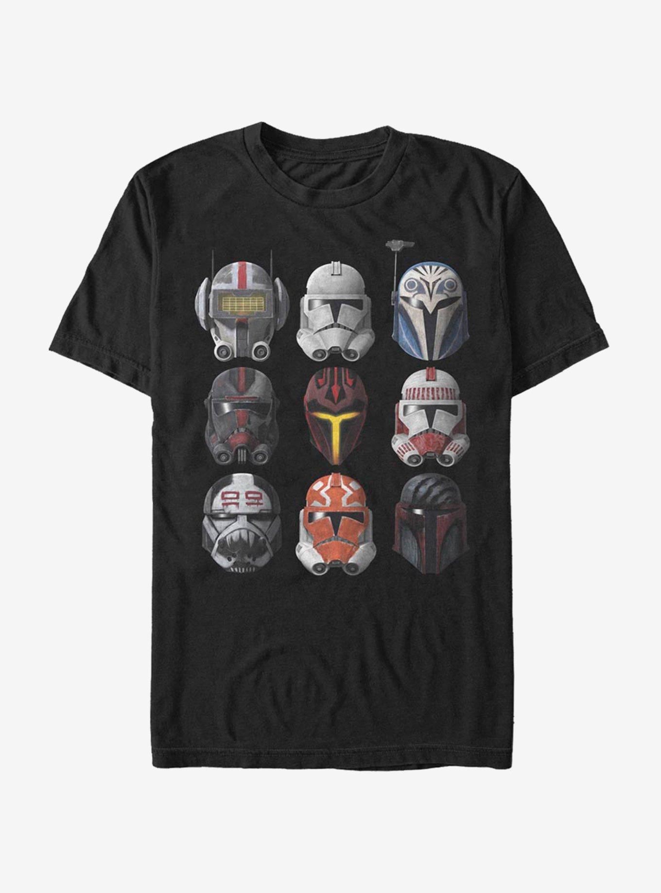 Star Wars: The Clone Wars Clone Helmets T-Shirt, BLACK, hi-res